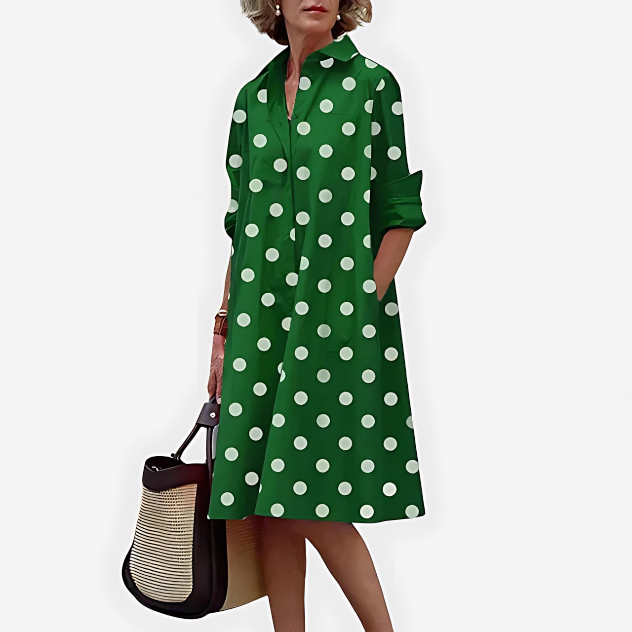 Hannah – Collared A Line Shirt Dress