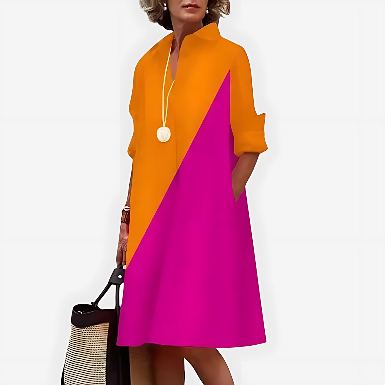 Hannah – Collared A Line Shirt Dress