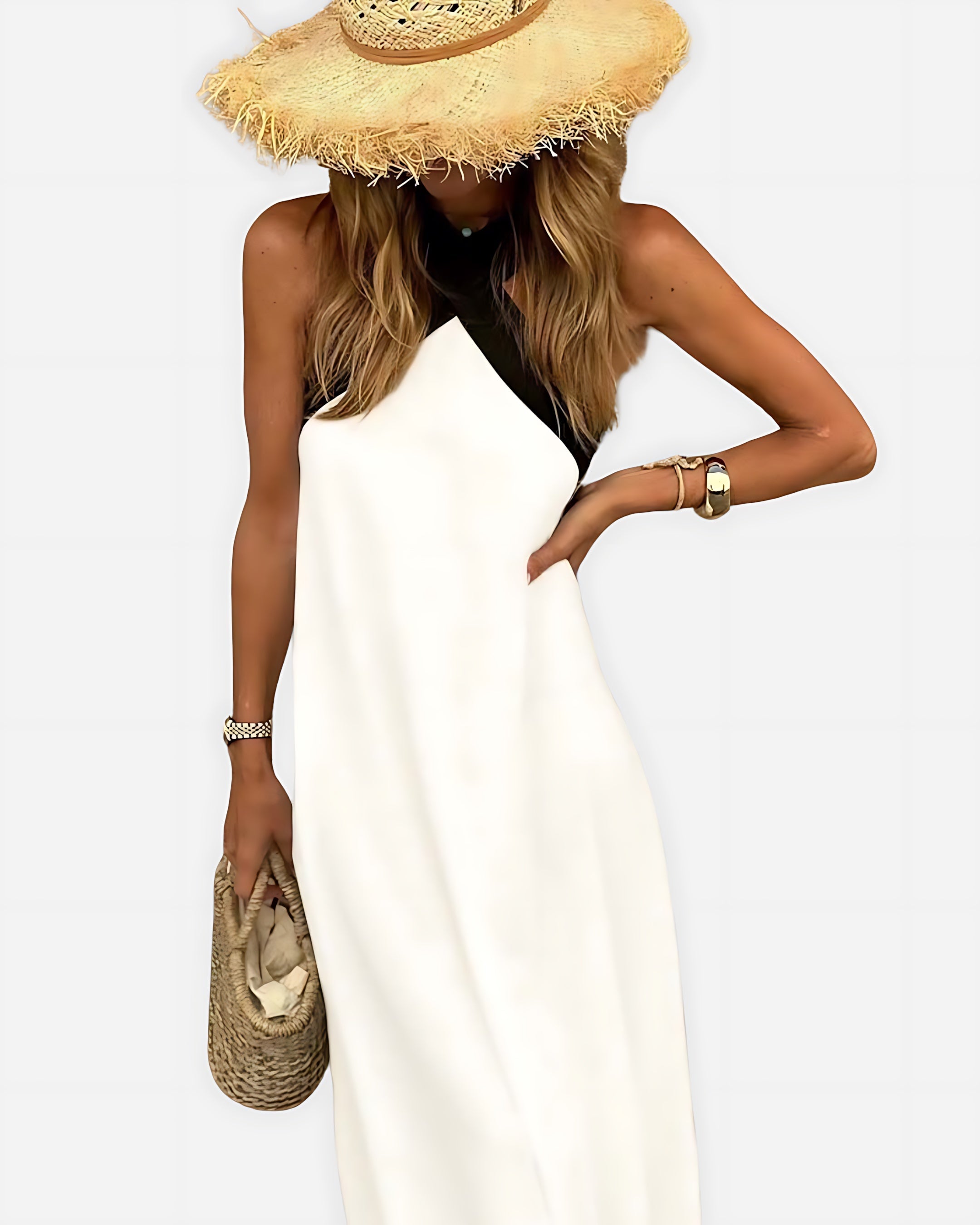 Hannah – Cross Halter Neck Summer Maxi Dress
