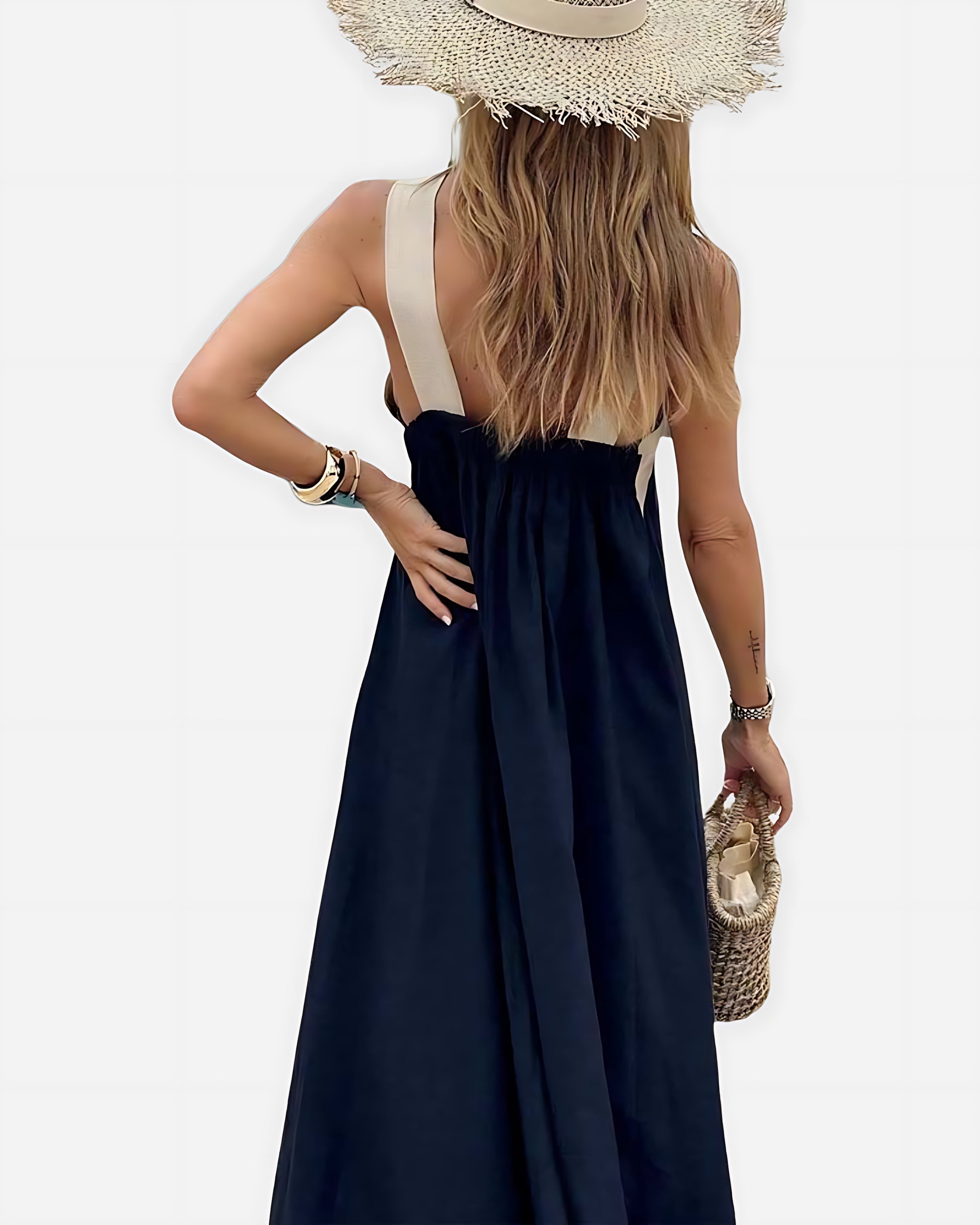 Hannah – Cross Halter Neck Summer Maxi Dress