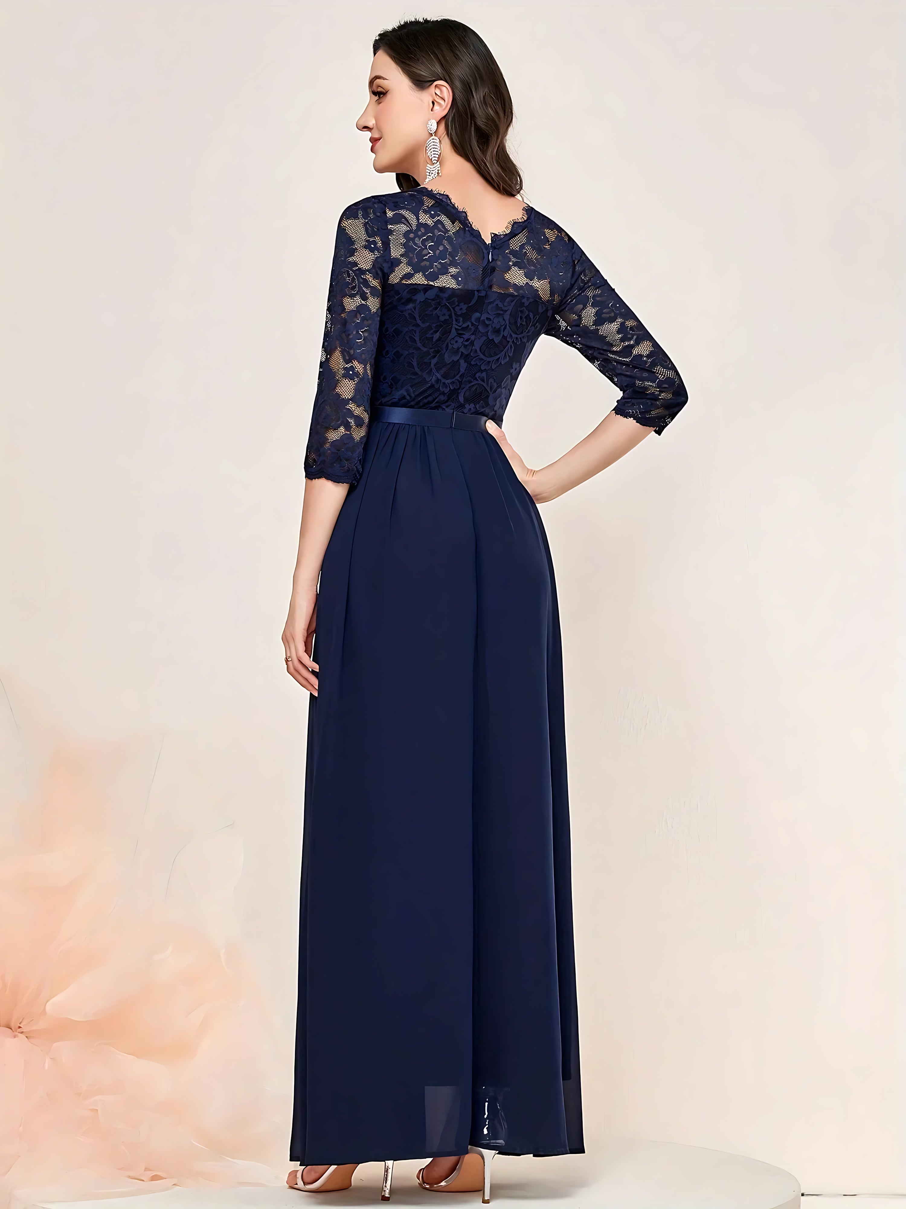 Harmony – Lace Chiffon Formal Maxi Dress