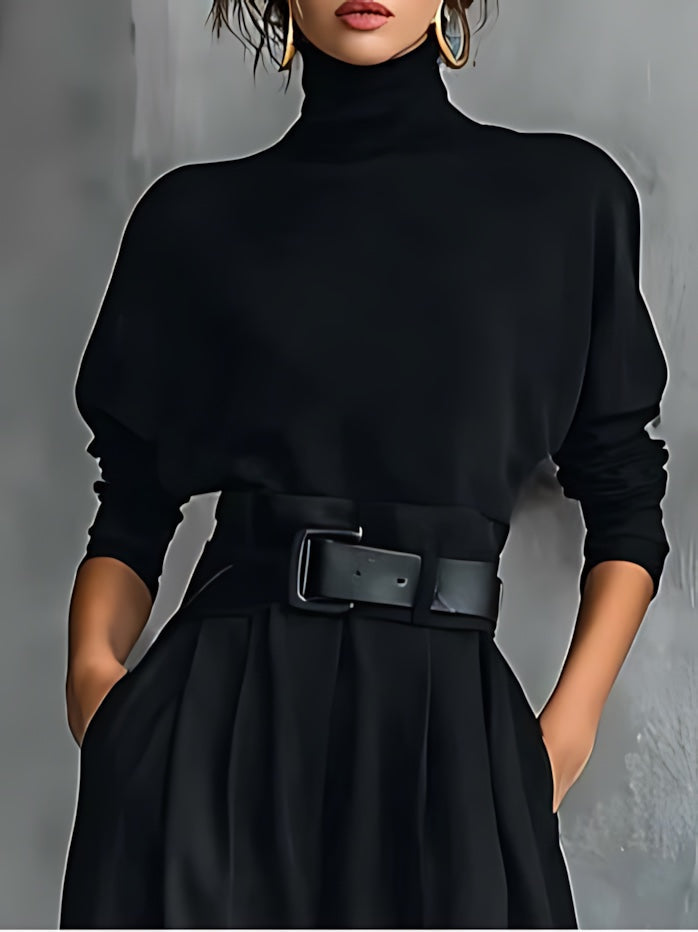 Harmony – Turtleneck Long Sleeve High Waist Jumpsuit