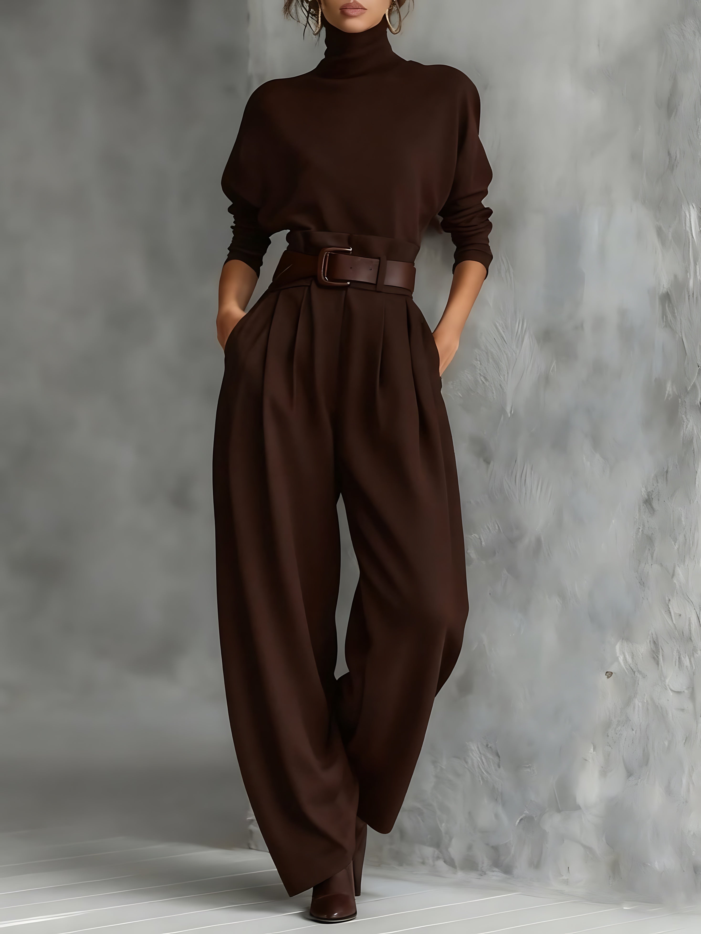 Harmony – Turtleneck Long Sleeve High Waist Jumpsuit