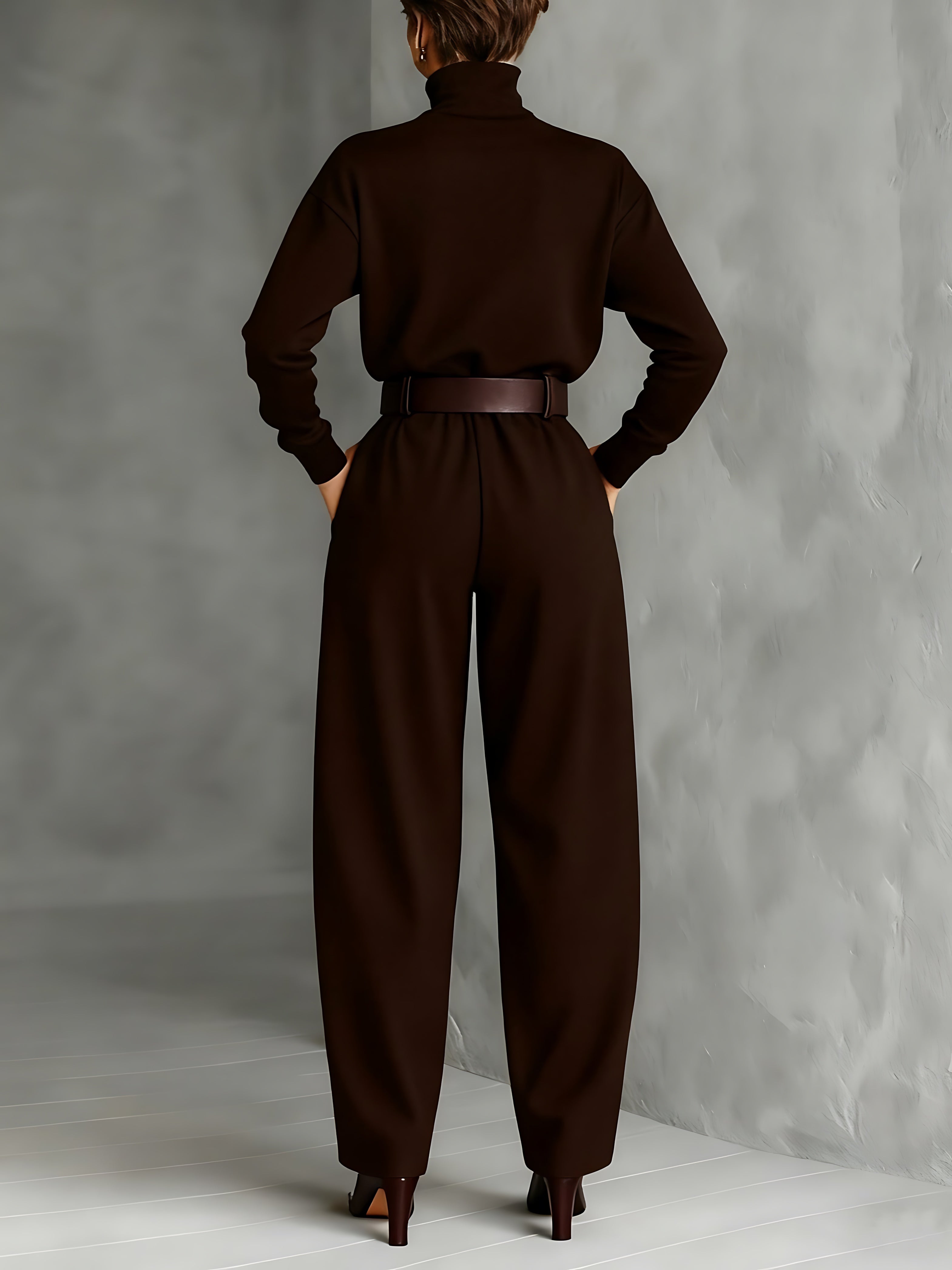 Harmony – Turtleneck Long Sleeve High Waist Jumpsuit