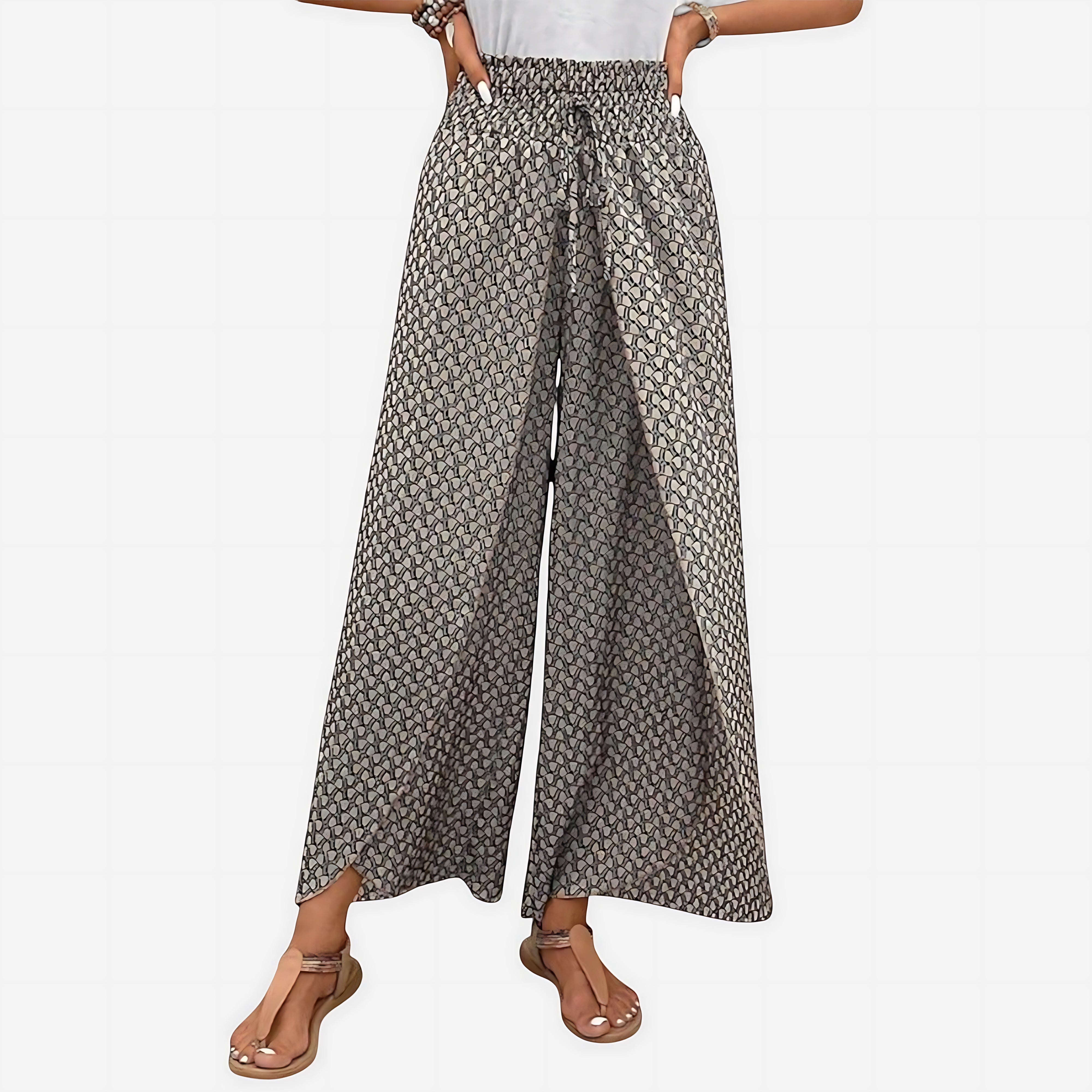 Harper – Geometric Print Wide Leg Palazzo Pants