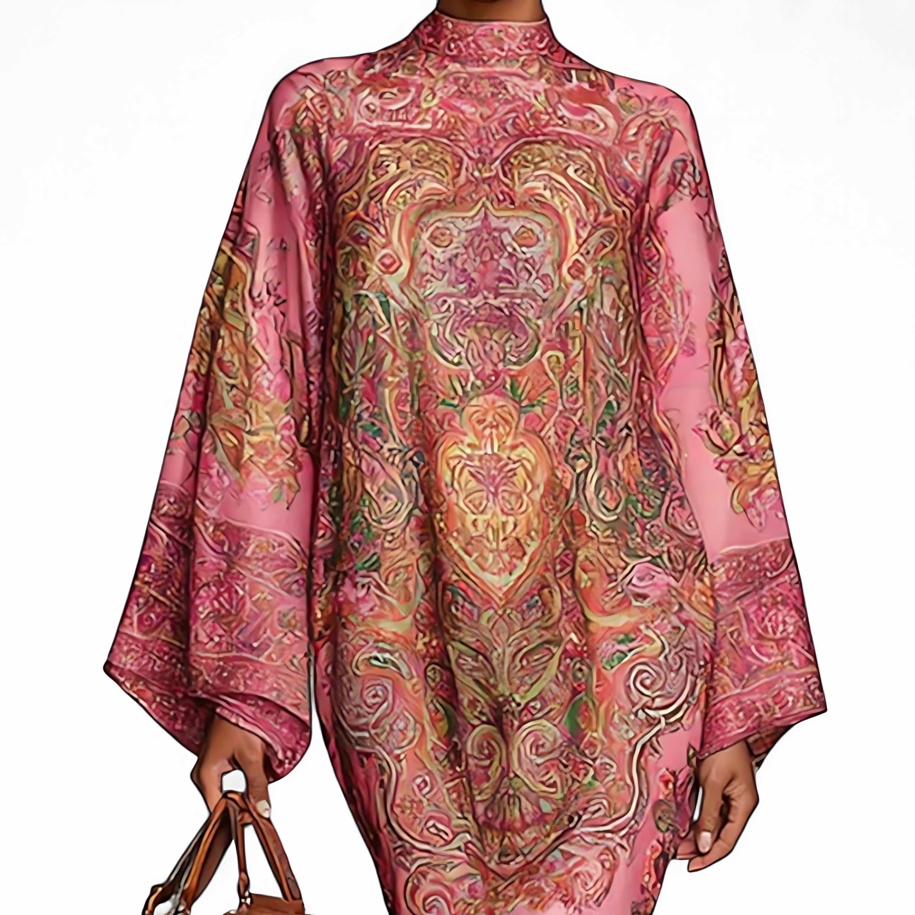Harper – Satin Paisley Print Kaftan Maxi Dress