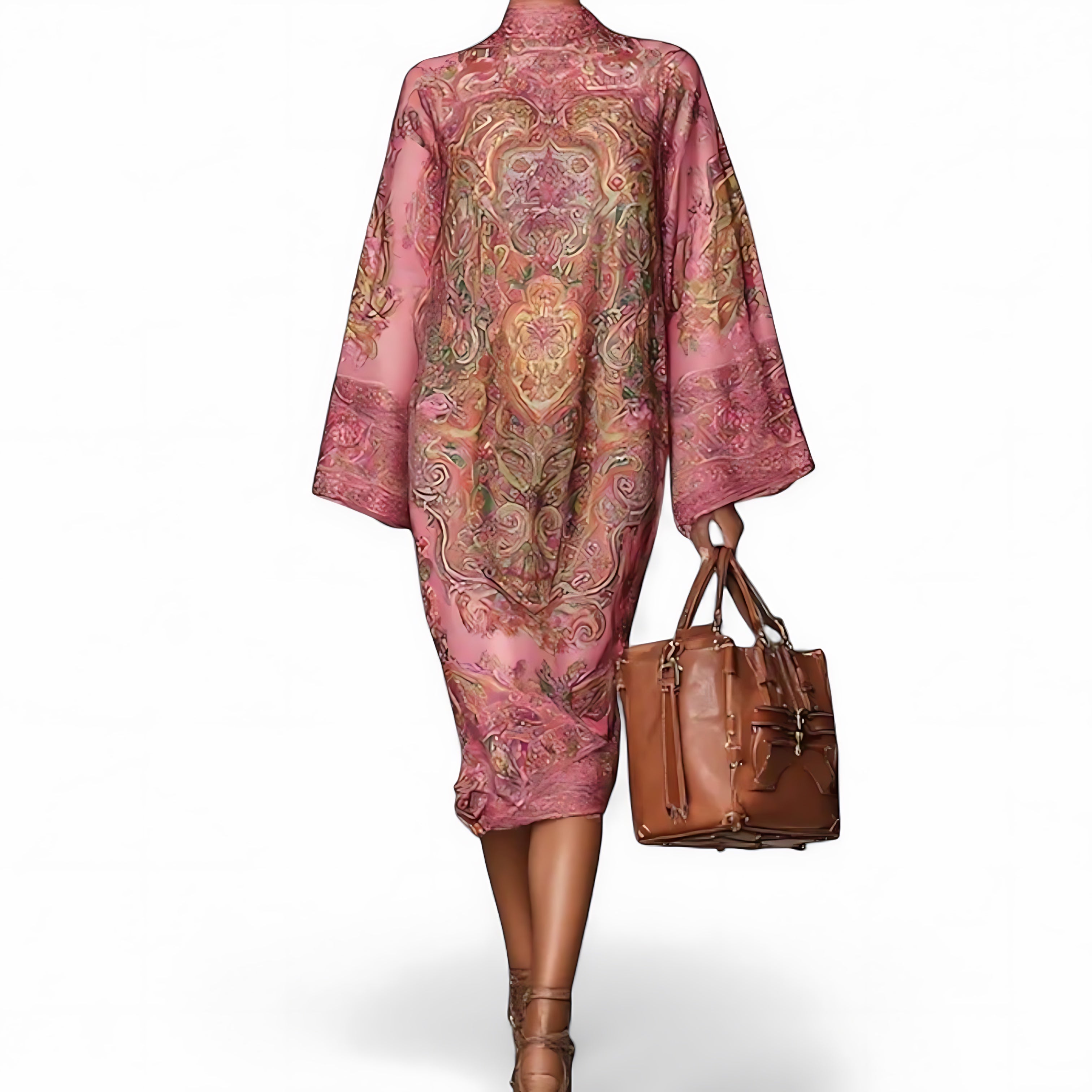 Harper – Satin Paisley Print Kaftan Maxi Dress