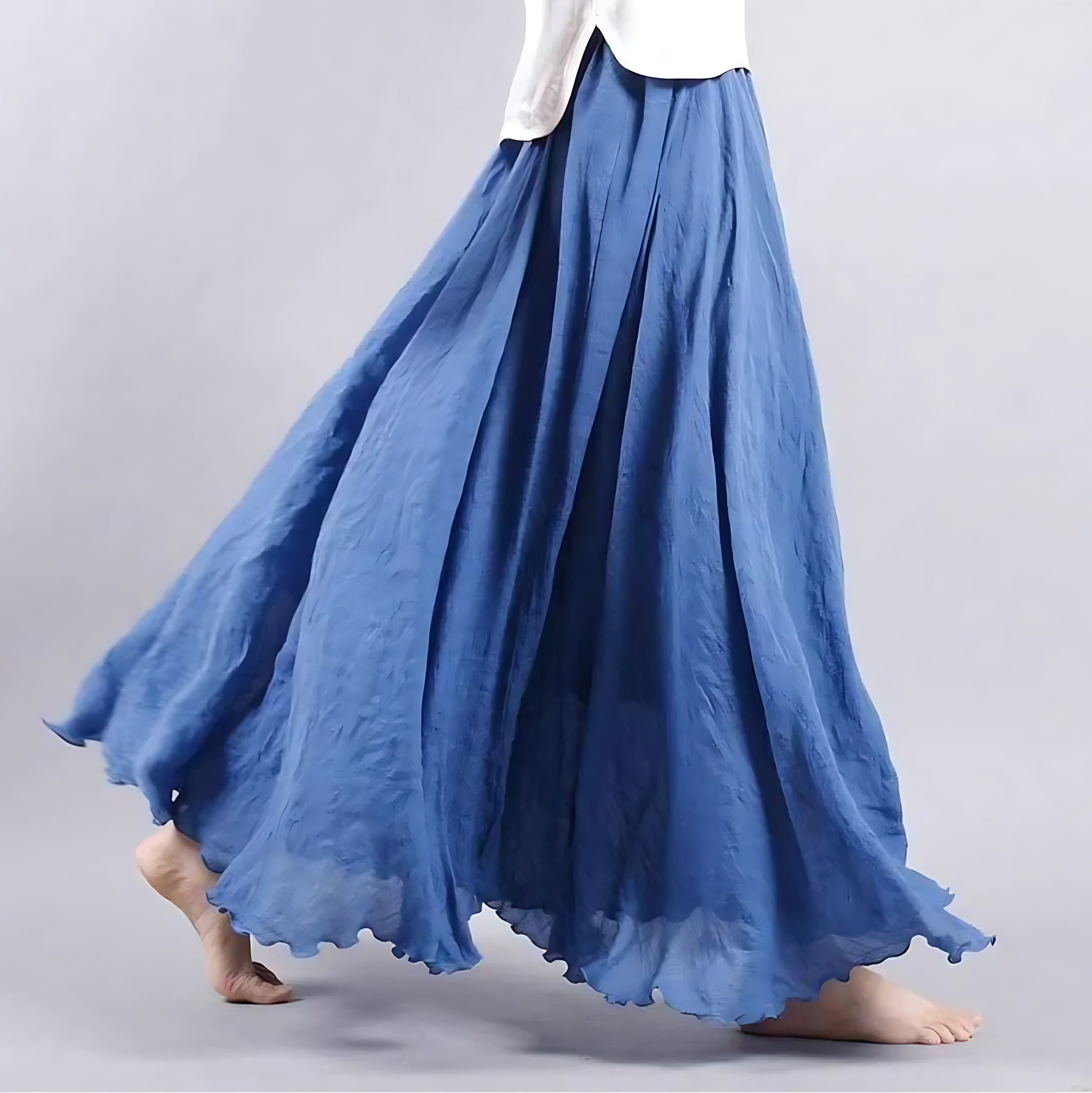 Harriet – Flowy A Line Boho Maxi Skirt