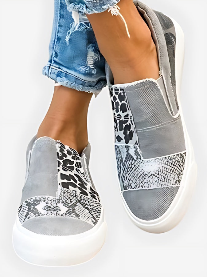 Harriet – Leopard Print Canvas Slip On Sneakers