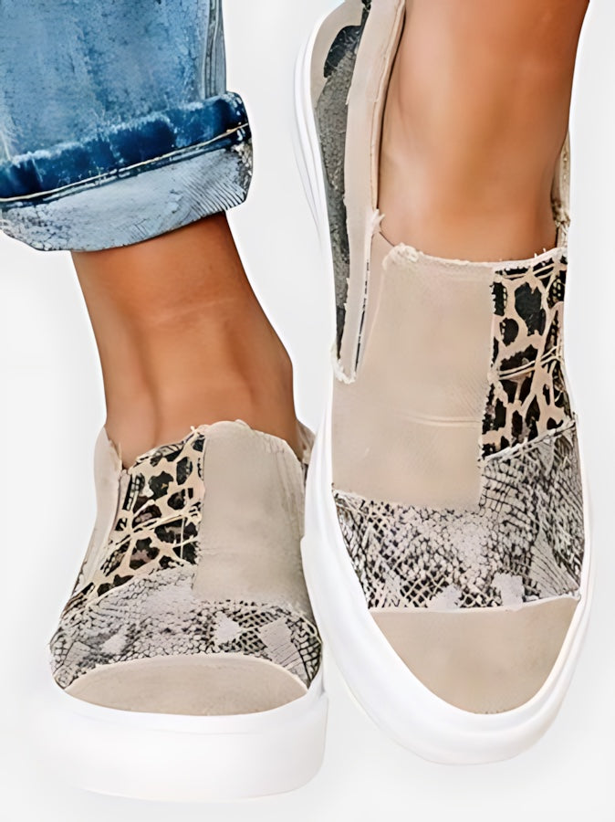 Harriet – Leopard Print Canvas Slip On Sneakers