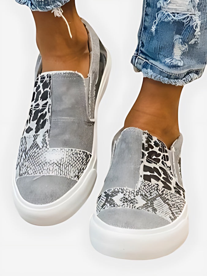 Harriet – Leopard Print Canvas Slip On Sneakers