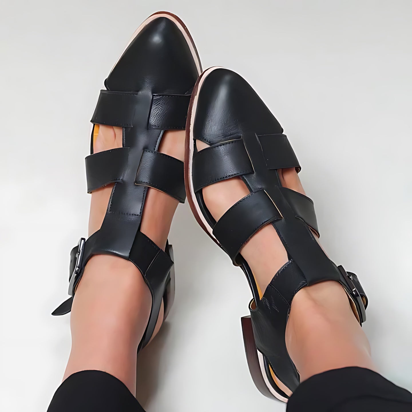 Harriet – Woven Closed Toe Flat Sandals