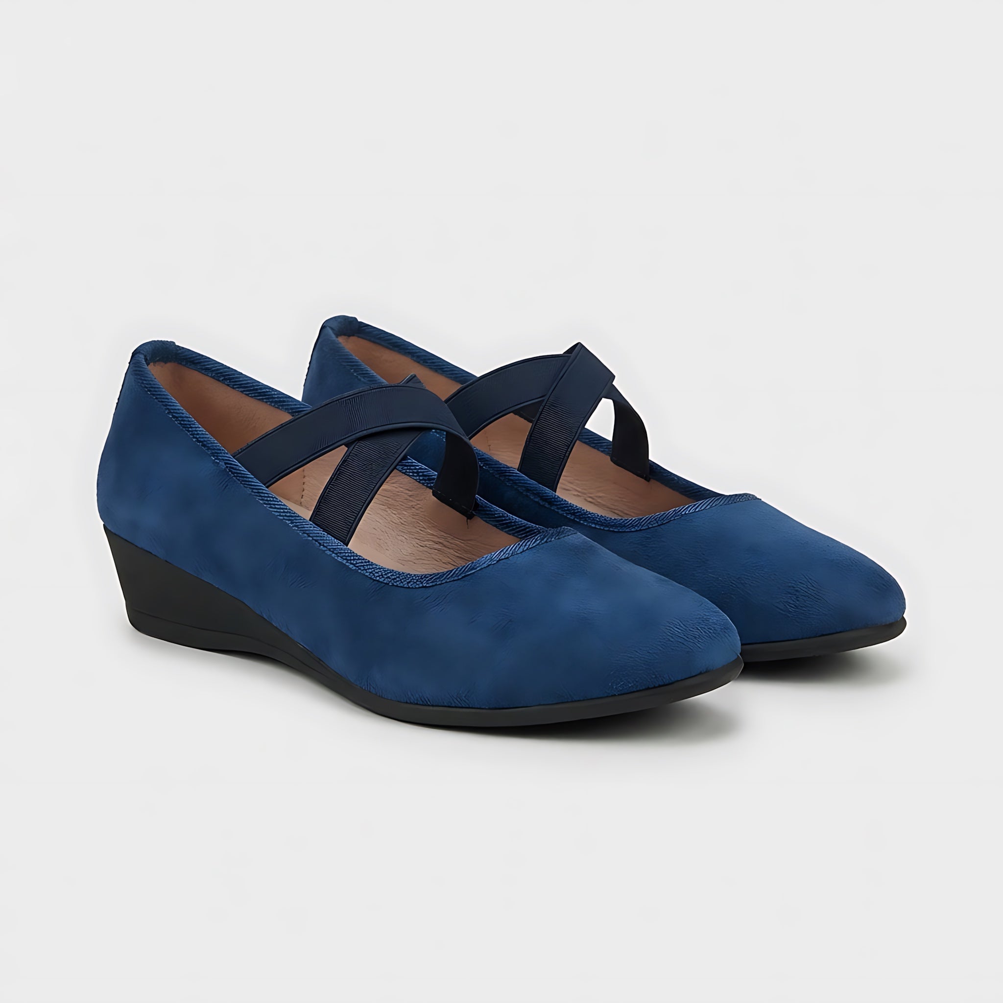 Helena – Criss Cross Strap Wedge Flats