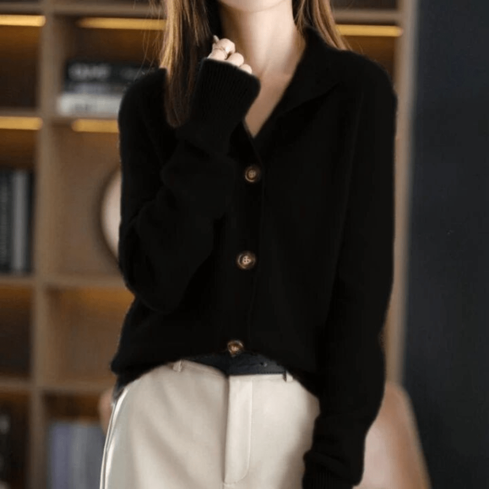 Kinsley – Collared Button Up Knit Cardigan