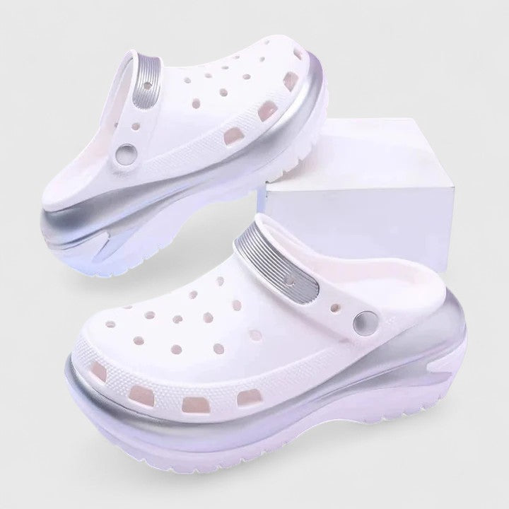 Bethany – Studded Perforated Slingback Clogs