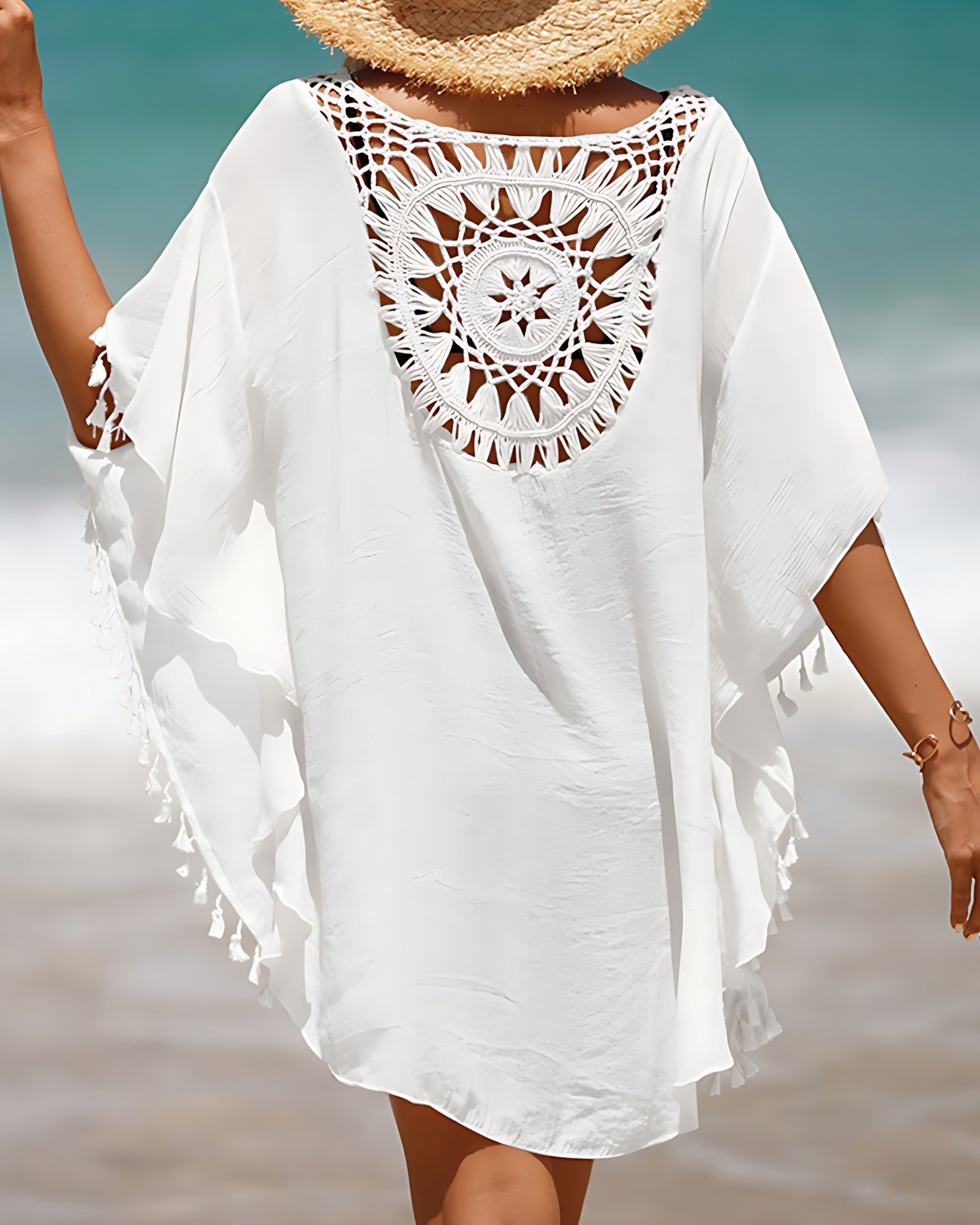Imogen – Crochet Tassel Kaftan Beach Cover Up