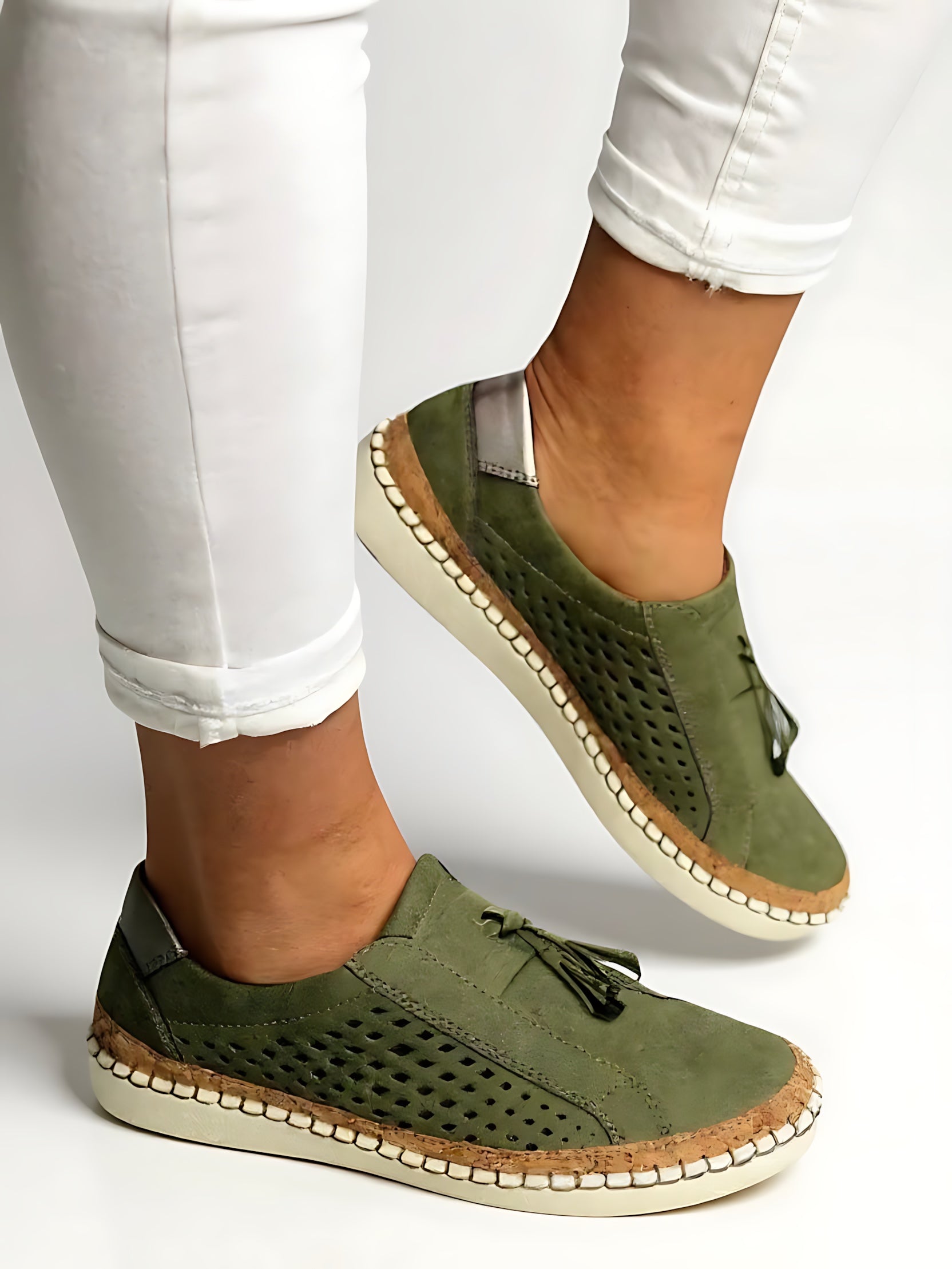 Imogen – Perforated Suede Slip On Sneakers