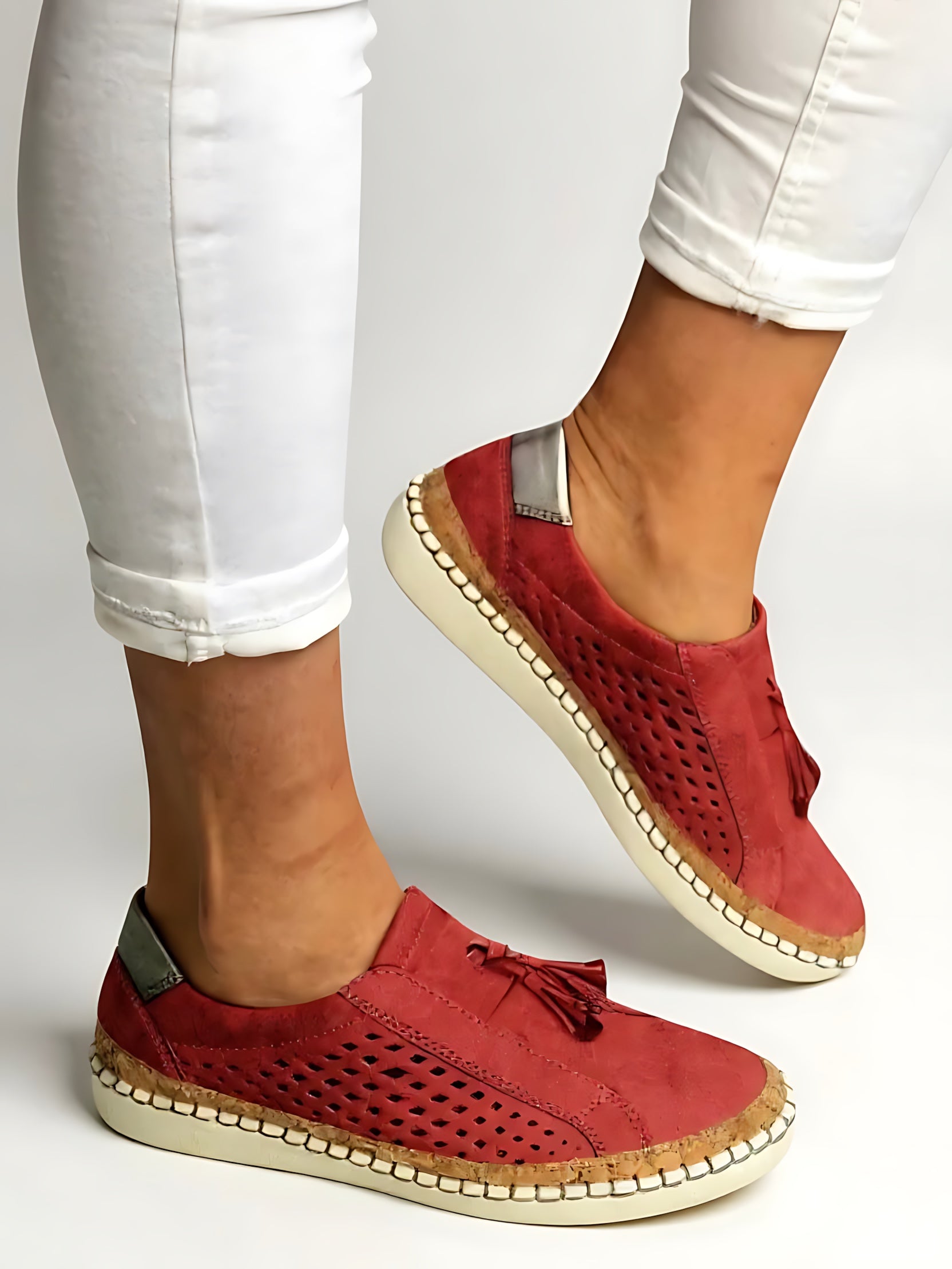 Imogen – Perforated Suede Slip On Sneakers