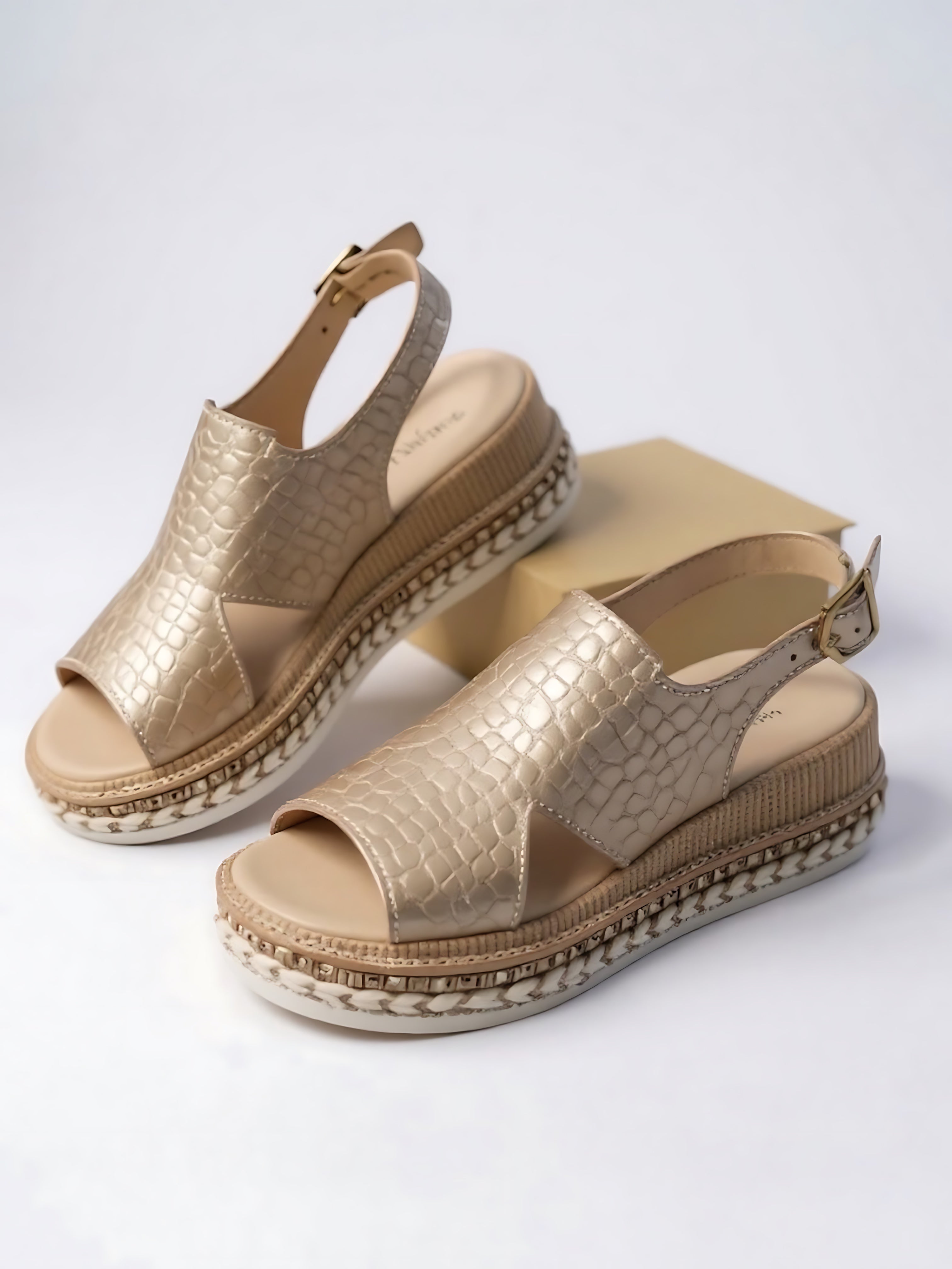 Iris – Crisscross Espadrille Platform Wedge Sandals