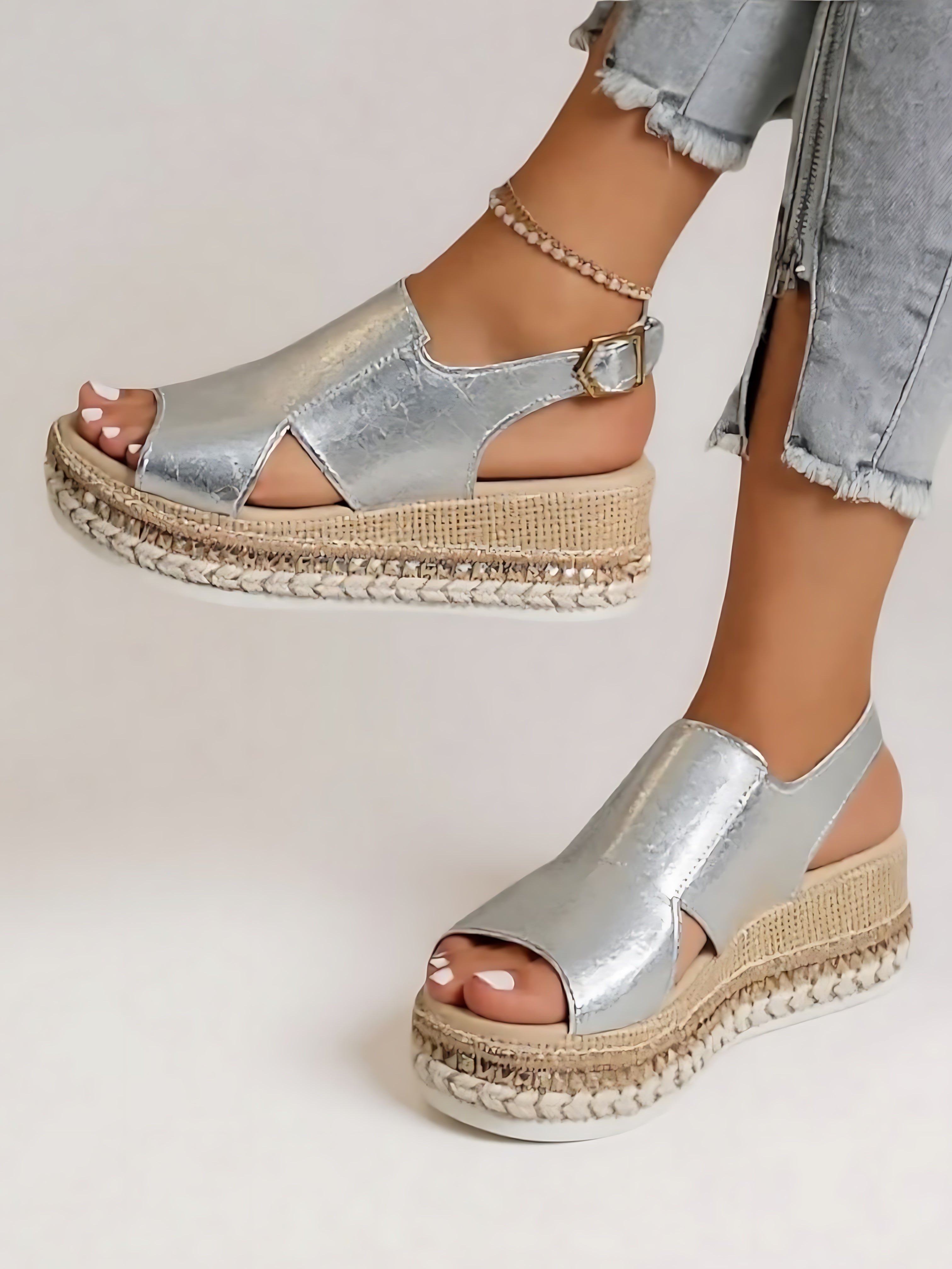 Iris – Crisscross Espadrille Platform Wedge Sandals