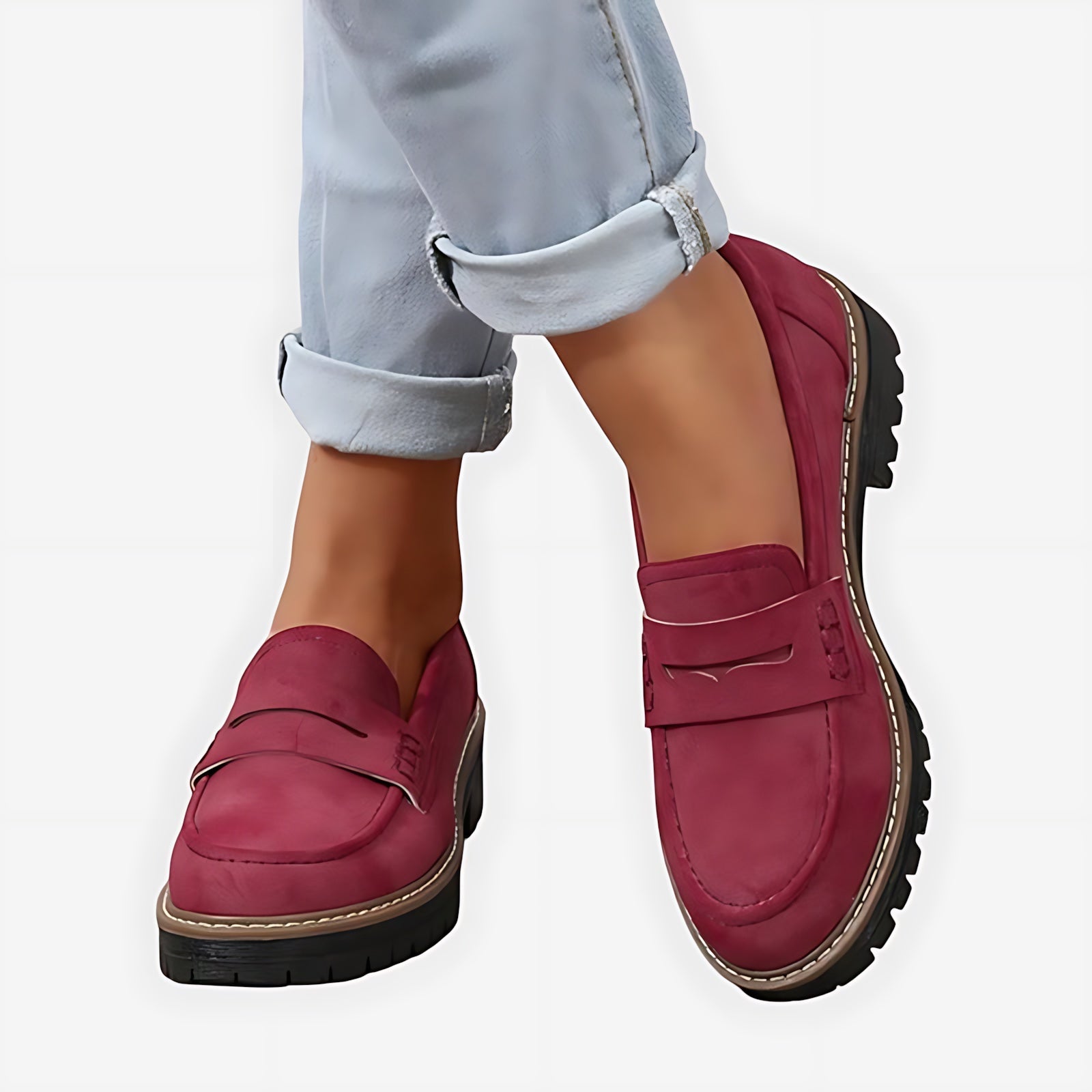 Iris – Suede Chunky Lug Sole Loafers