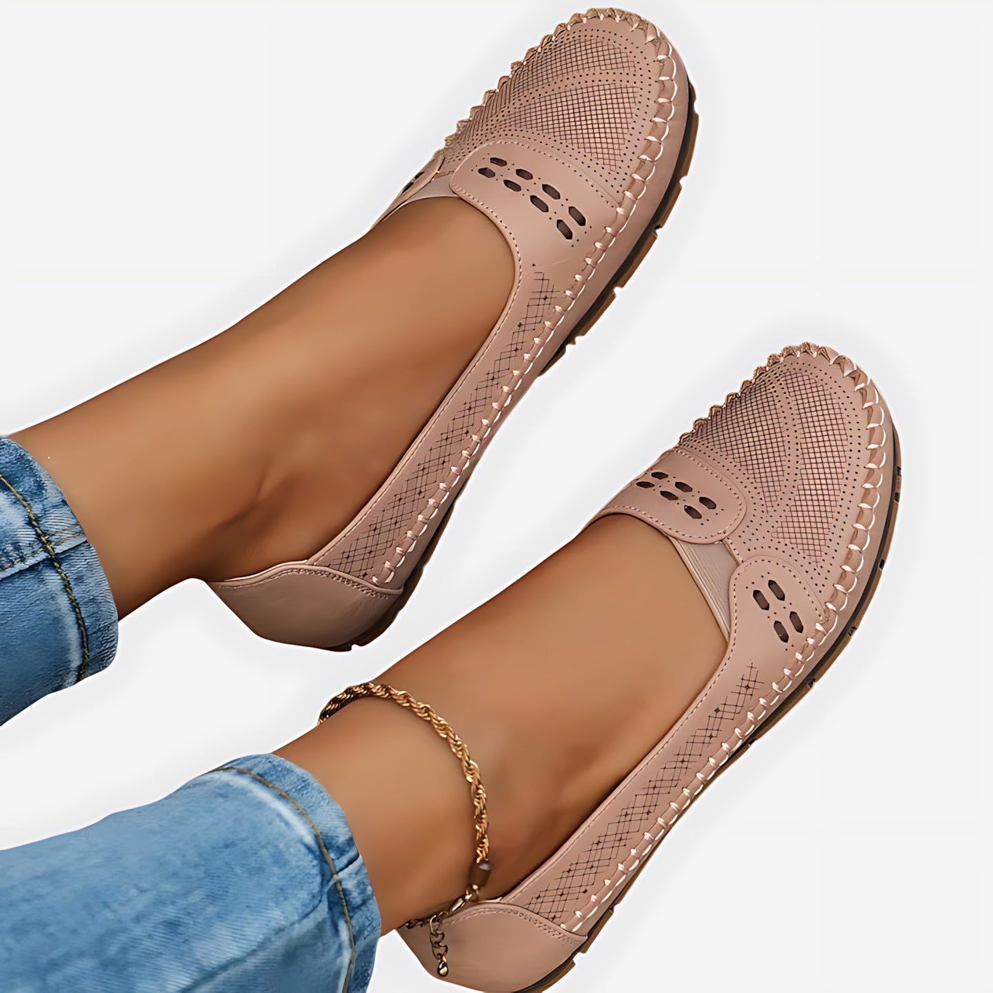 Isabella – Studded Slip On Round Toe Flats