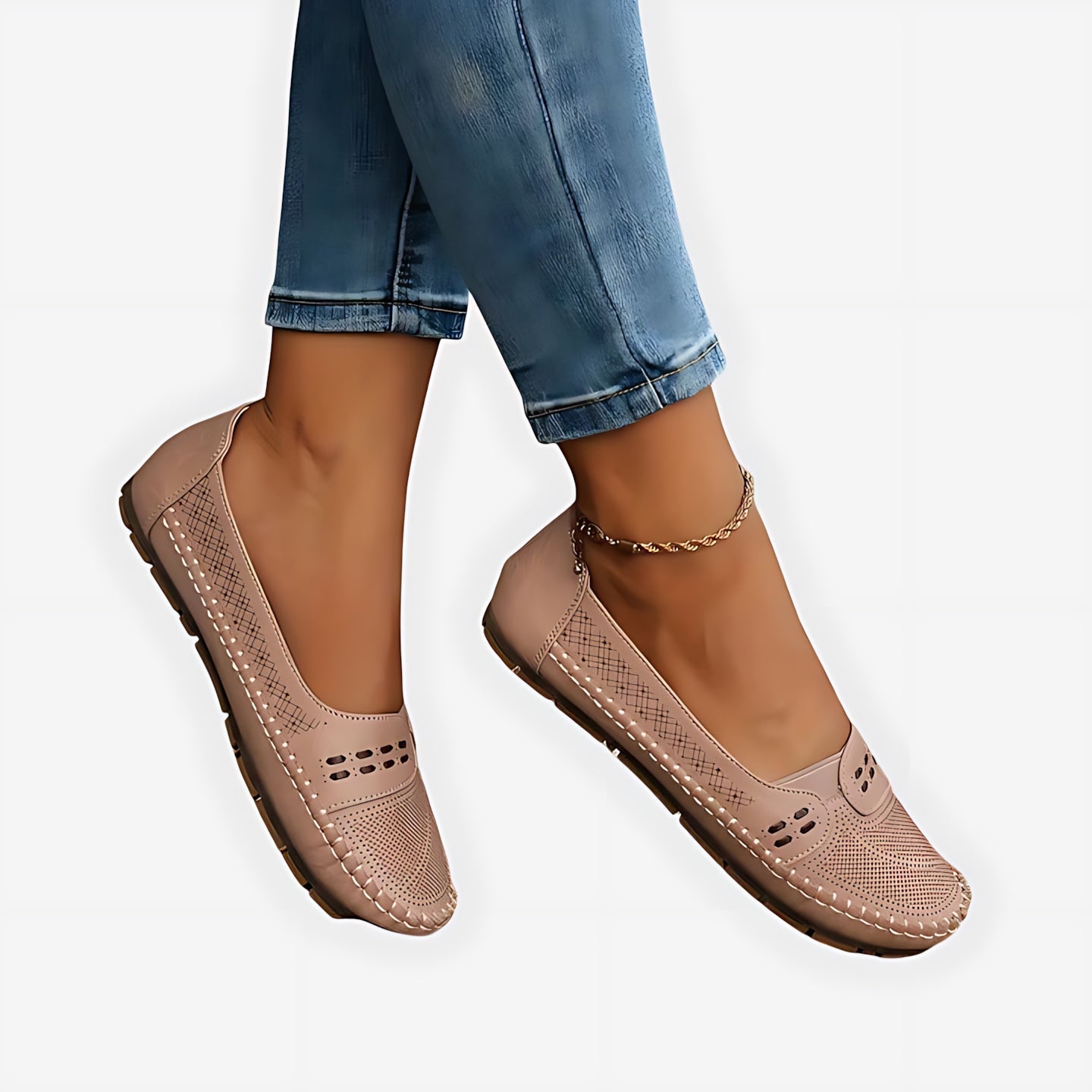 Isabella – Studded Slip On Round Toe Flats