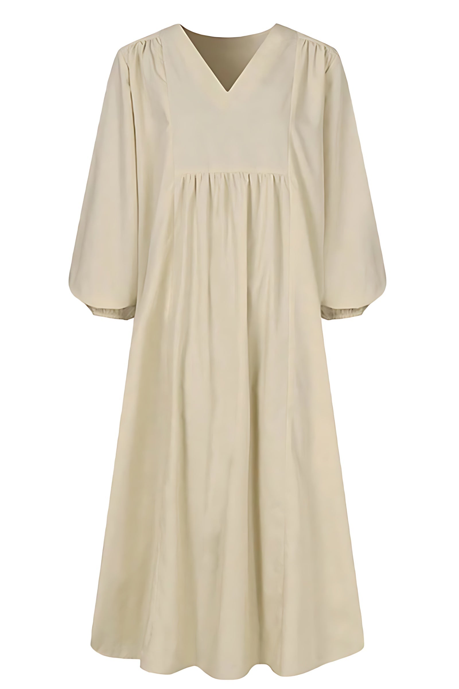 Isabella – V Neck Balloon Sleeve Smocked Waist Maxi Dress