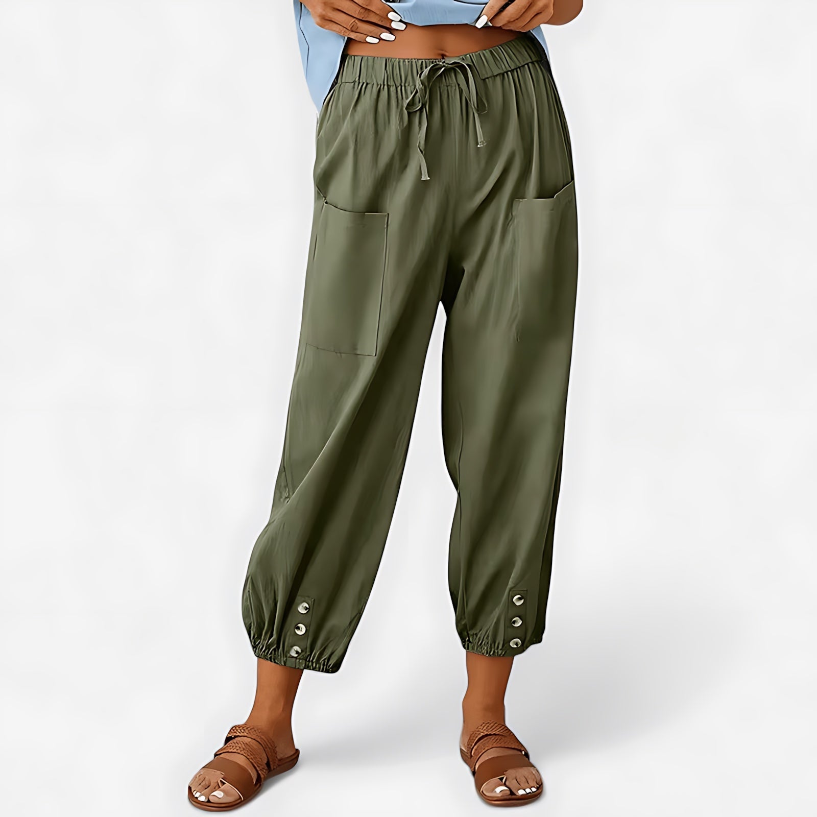 Isabelle – Elastic Waist Cropped Harem Pants