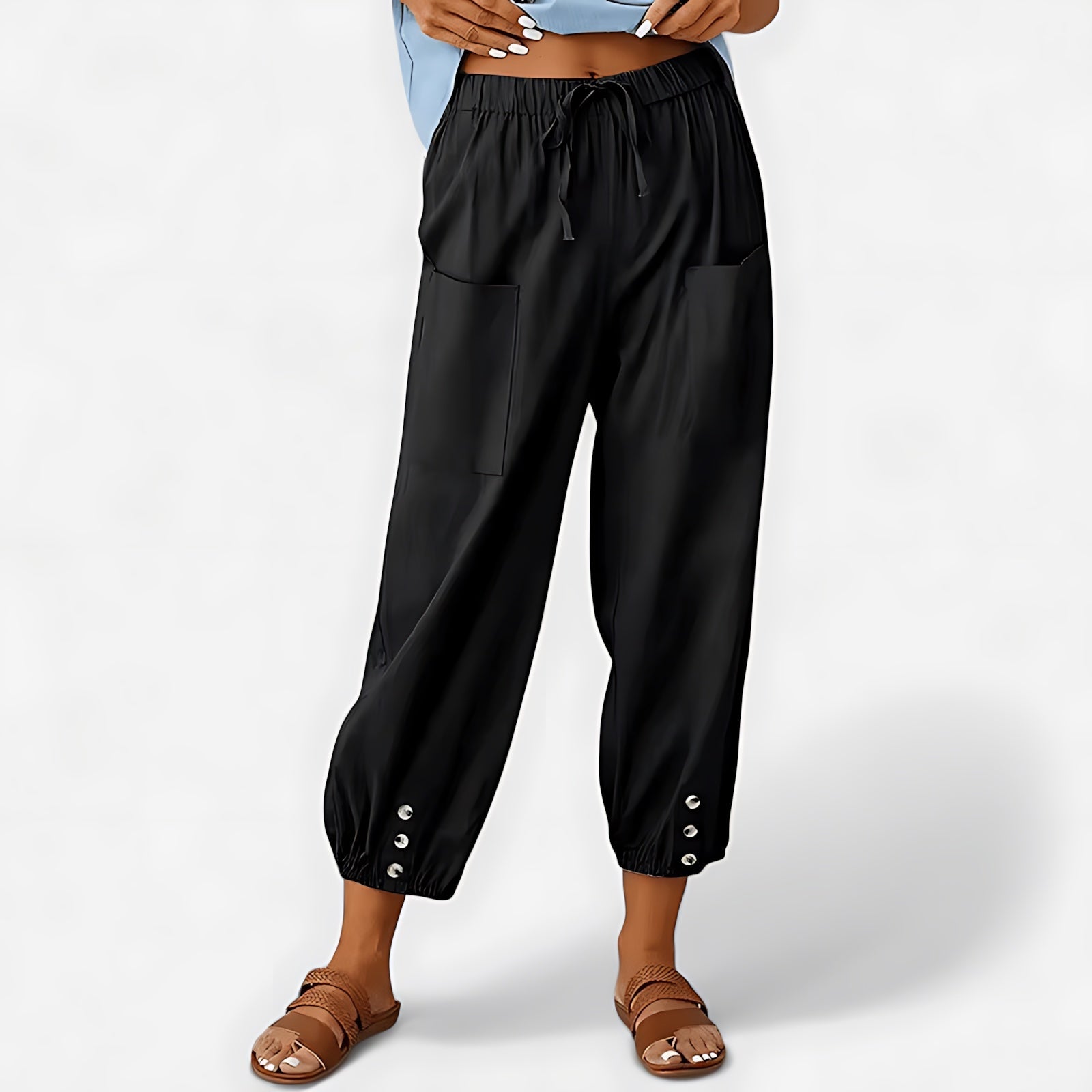 Isabelle – Elastic Waist Cropped Harem Pants