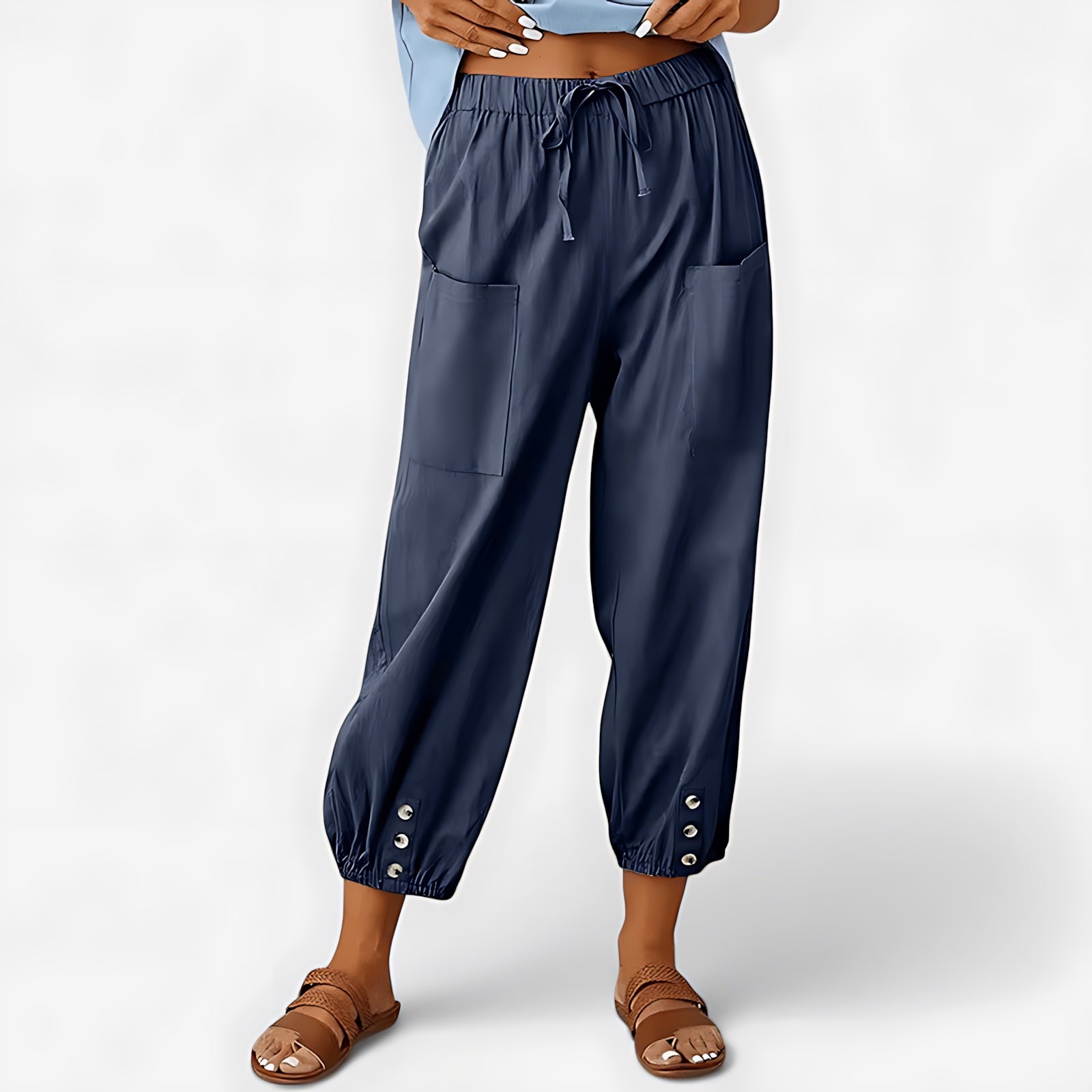 Isabelle – Elastic Waist Cropped Harem Pants