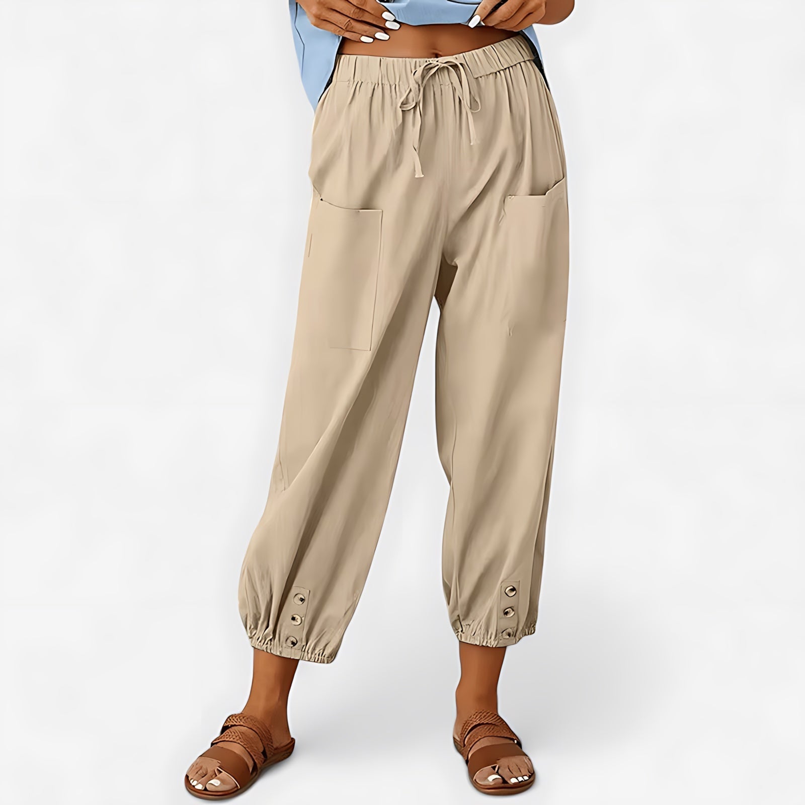 Isabelle – Elastic Waist Cropped Harem Pants