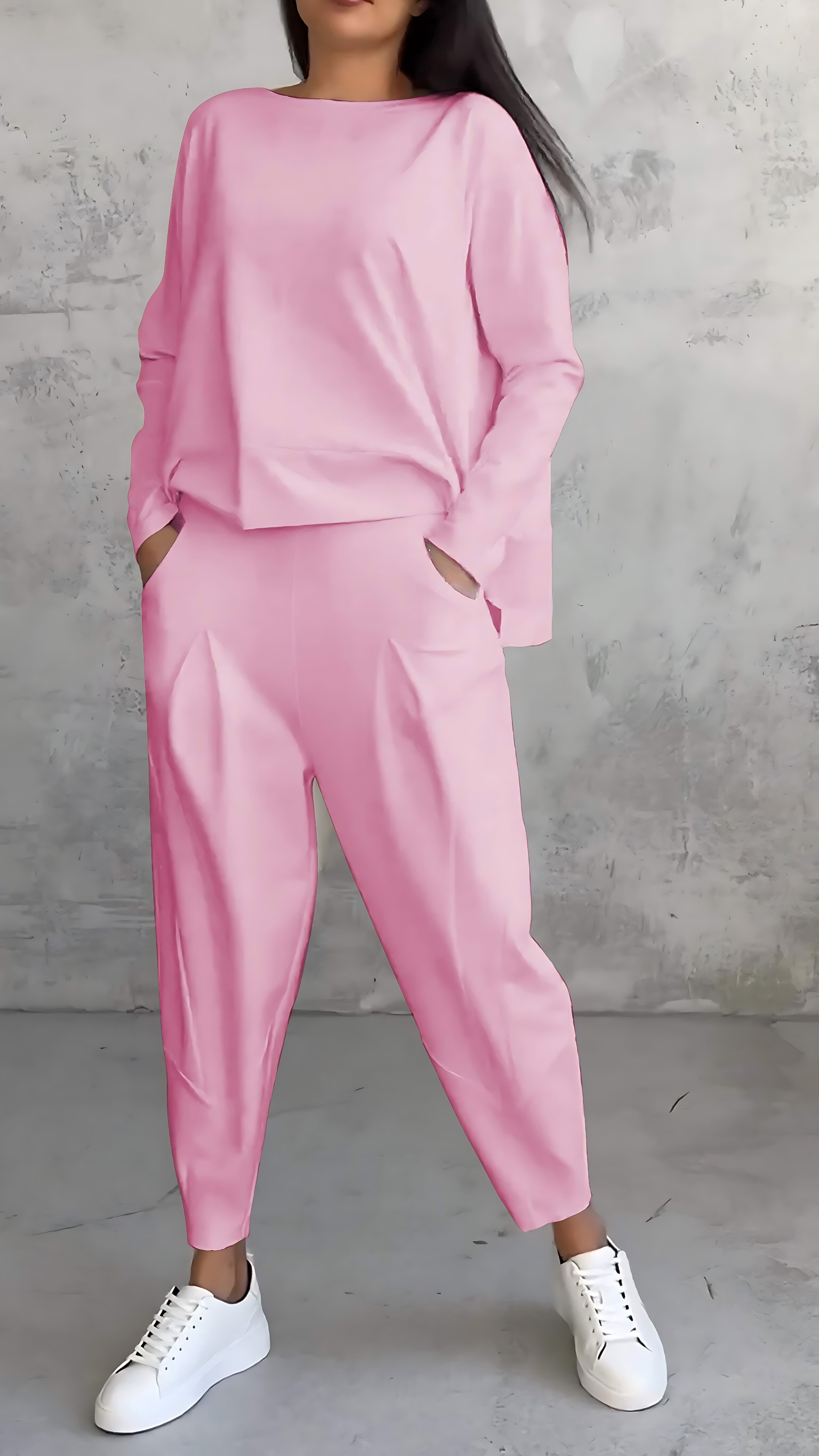 Isla – Knit Long Sleeve Top and Wide Leg Pants Lounge Set