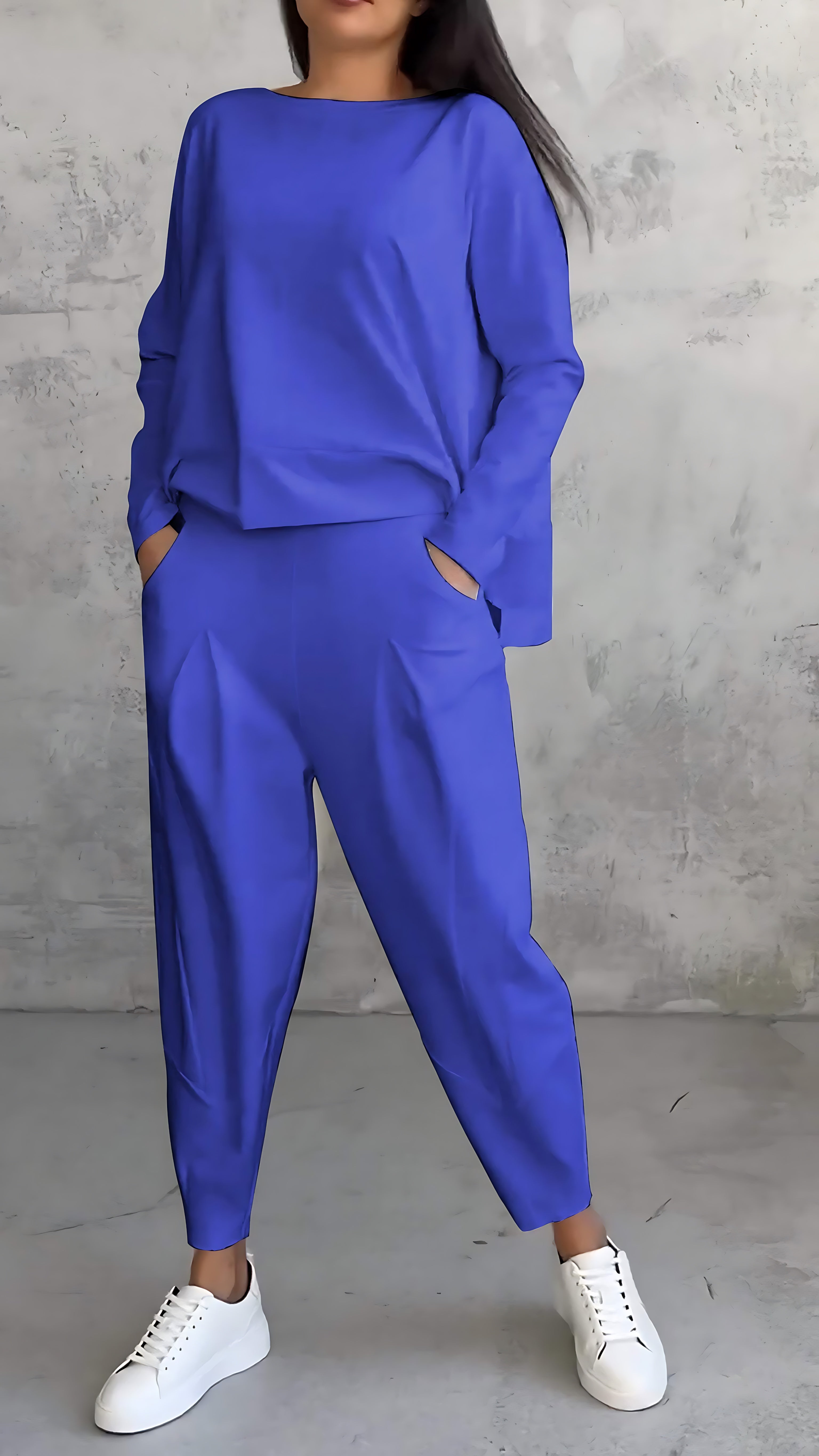 Isla – Knit Long Sleeve Top and Wide Leg Pants Lounge Set