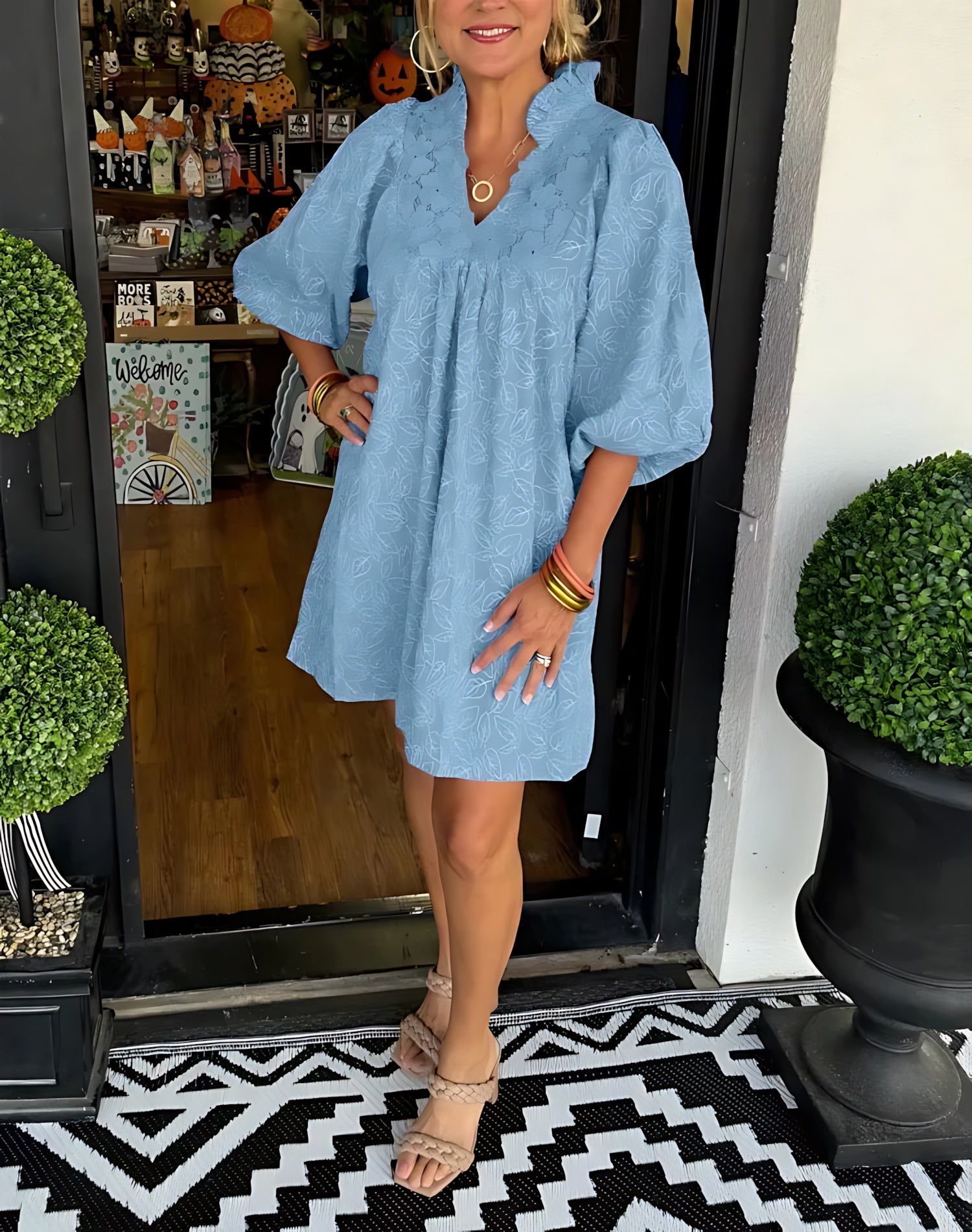 Ivy – Puff Sleeve Smocked Babydoll Mini Dress