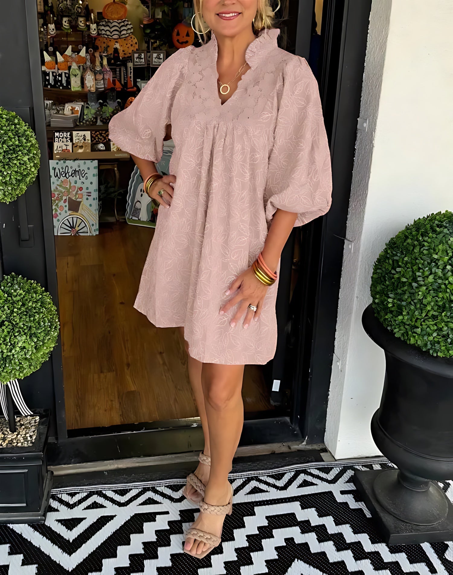 Ivy – Puff Sleeve Smocked Babydoll Mini Dress