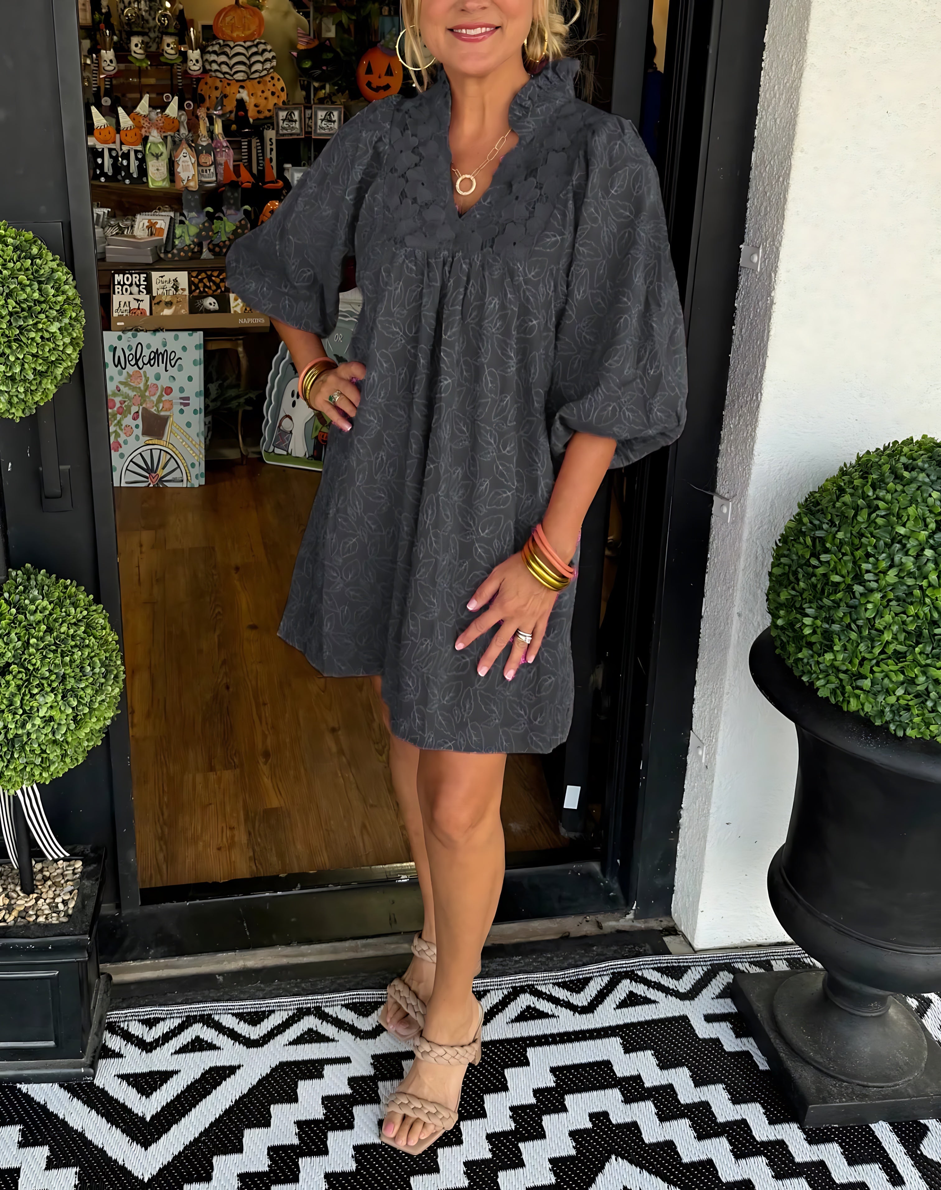 Ivy – Puff Sleeve Smocked Babydoll Mini Dress