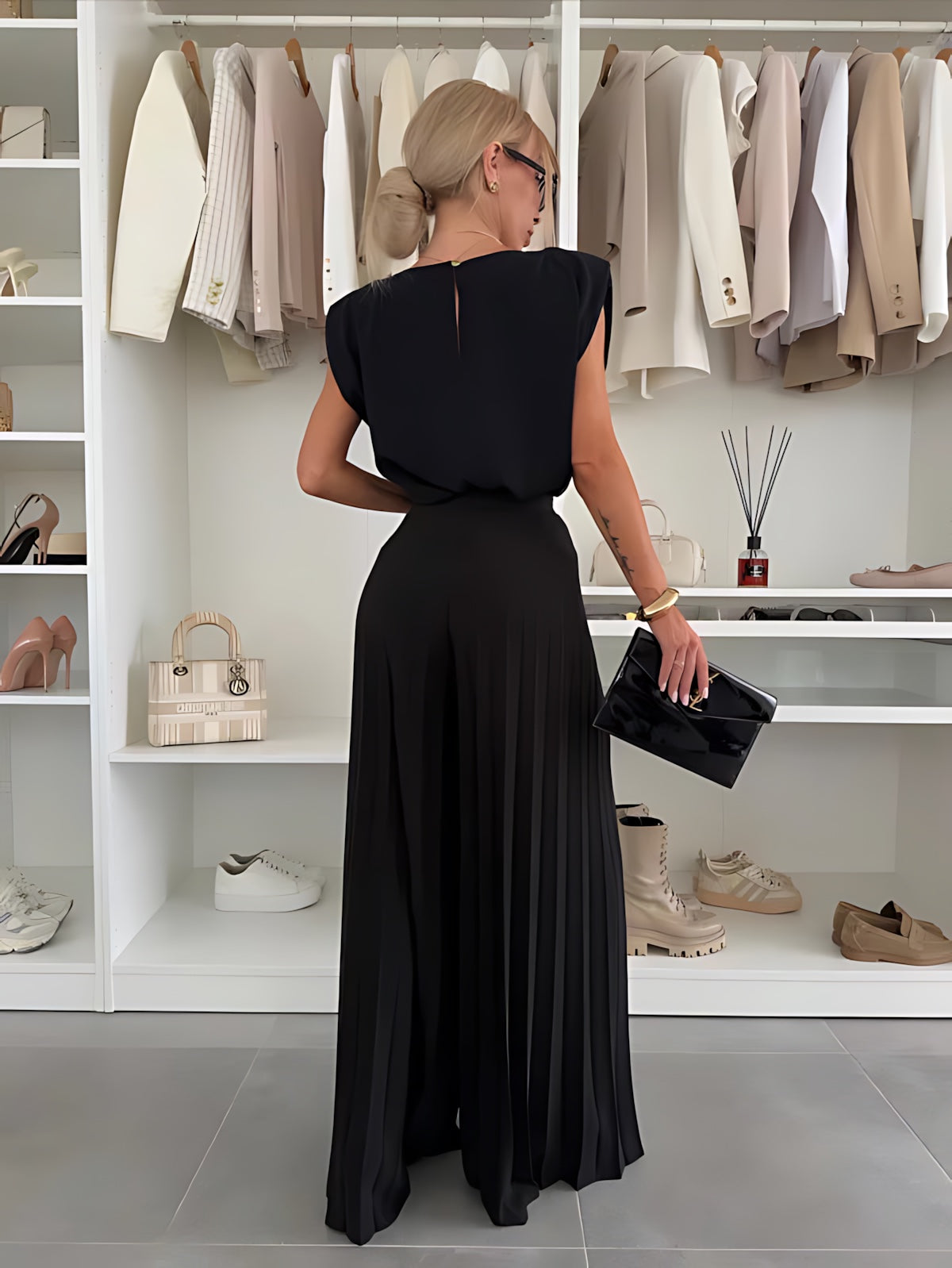 Ivy – Tank Top and Pleated Wide Leg Pants Set