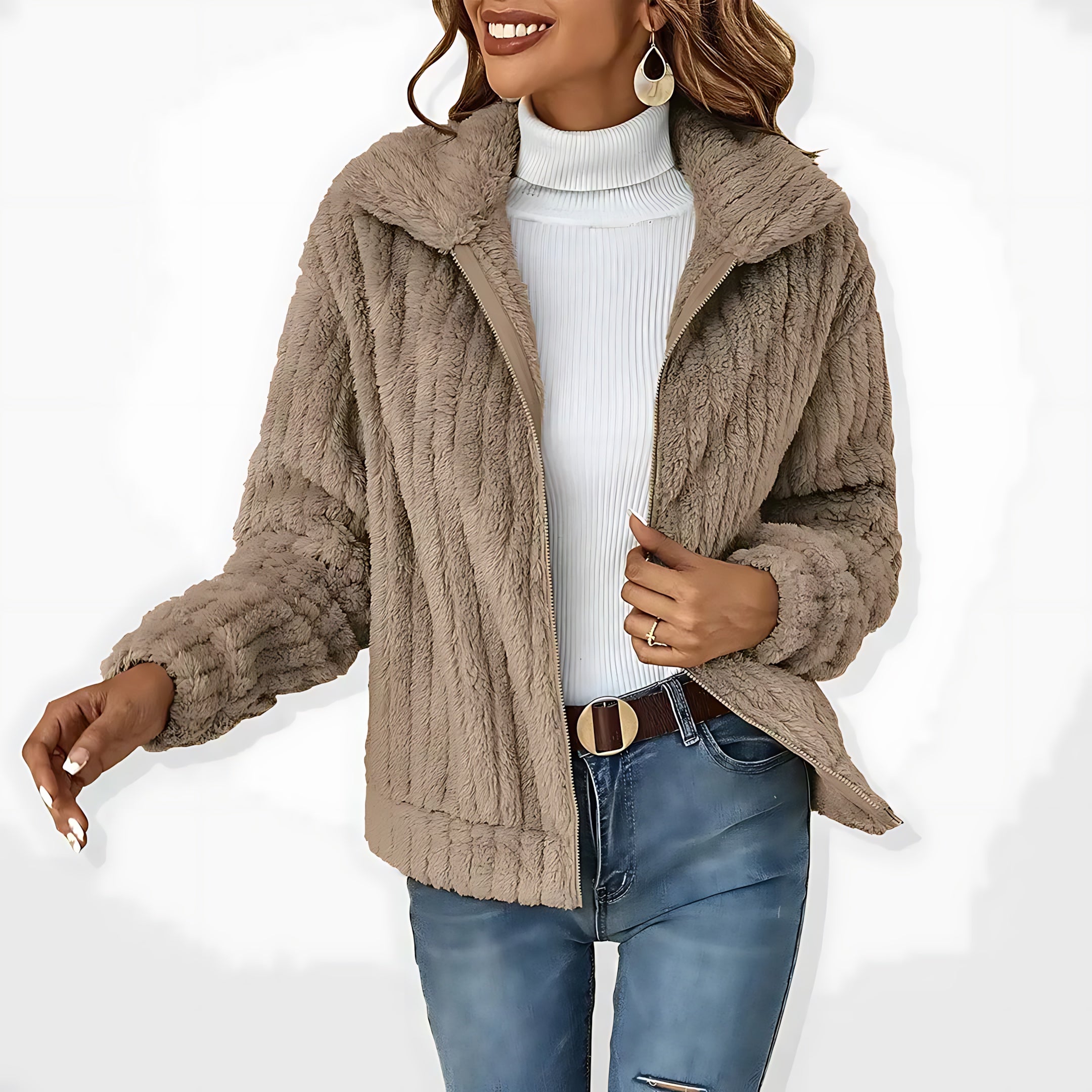Jade – Fleece Zip Up Collared Jacket