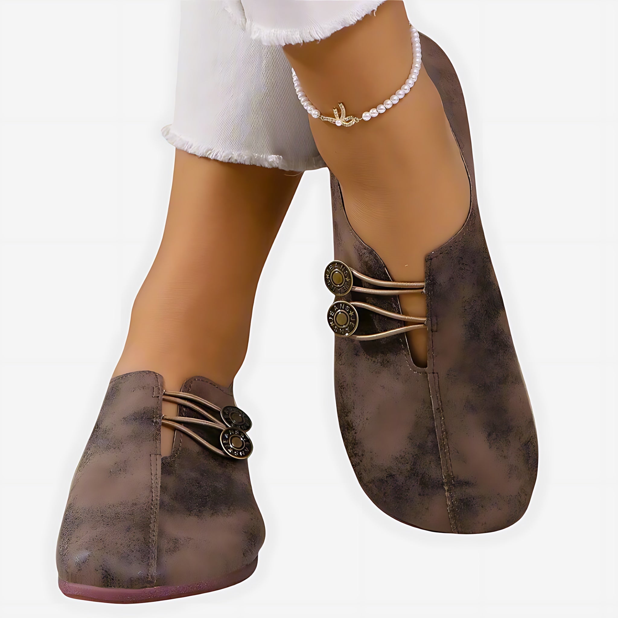 Jolene – Faux Leather Slip On Round Toe Flats