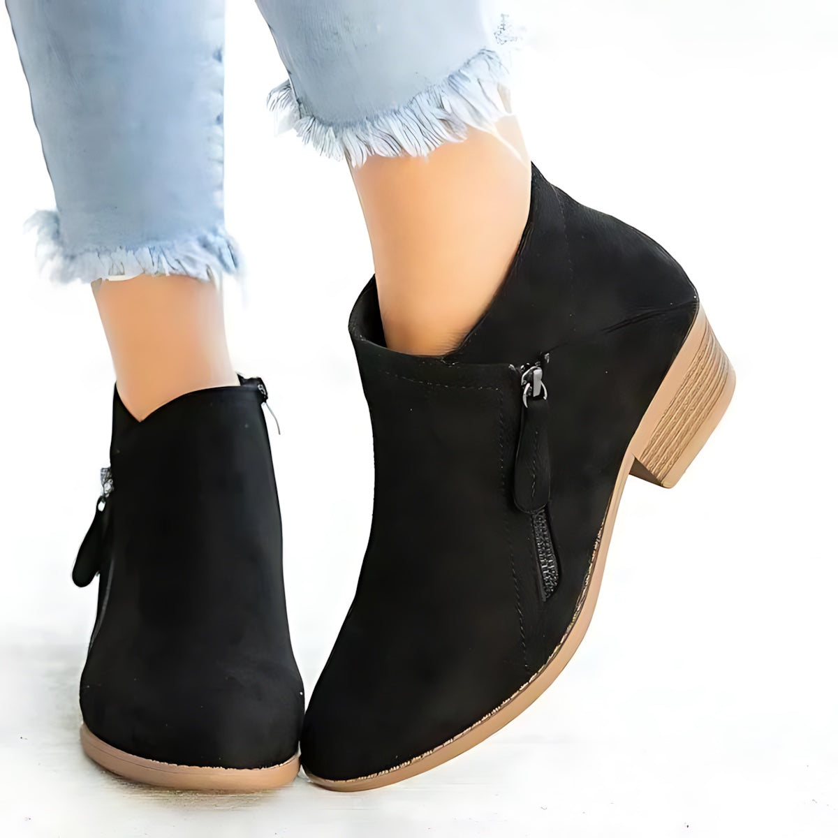 Josephine – Suede Block Heel Ankle Boots