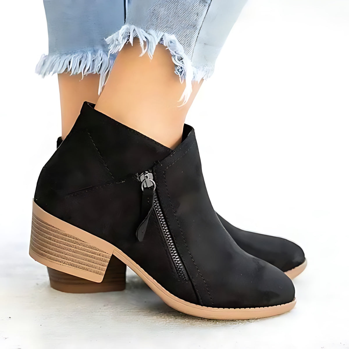Josephine – Suede Block Heel Ankle Boots
