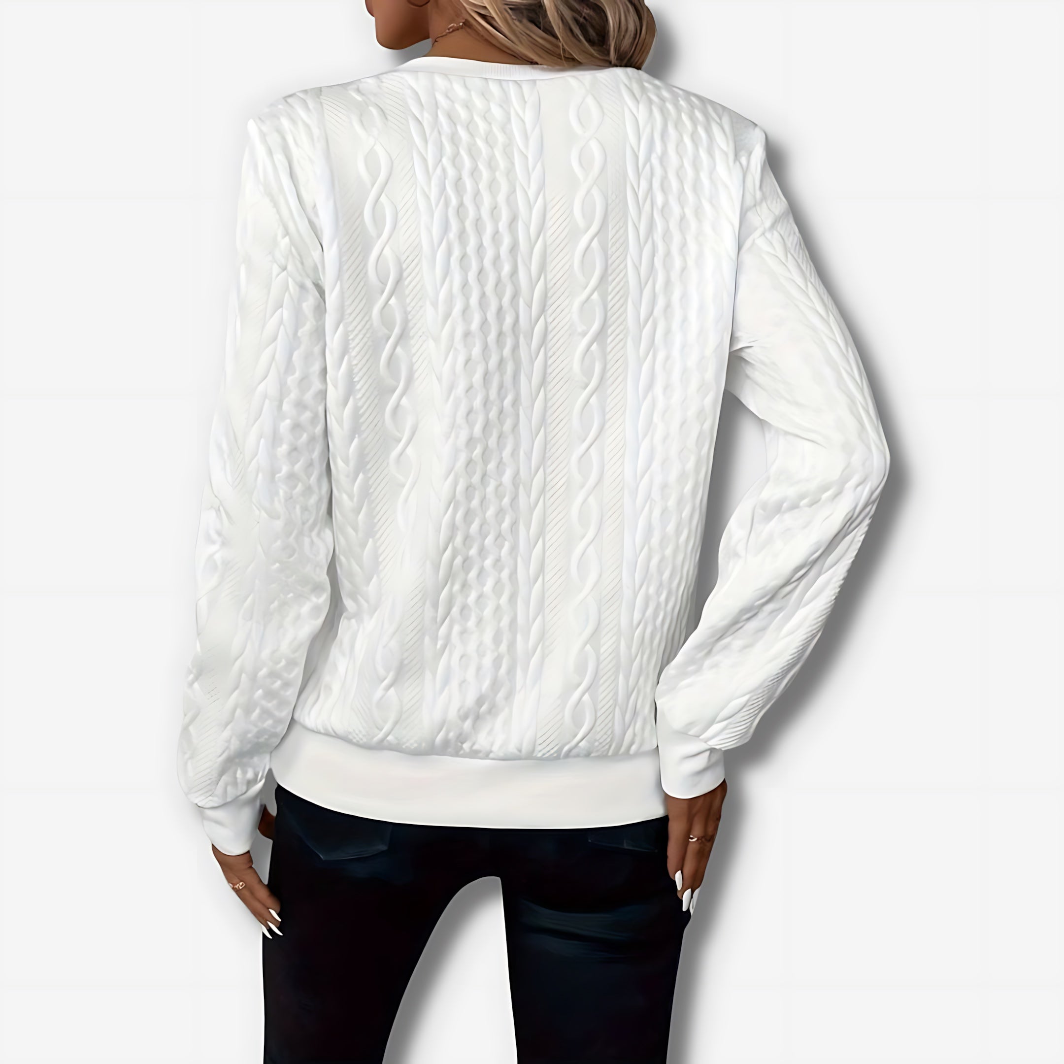 Josie – Cable Knit Quarter Zip Sweater