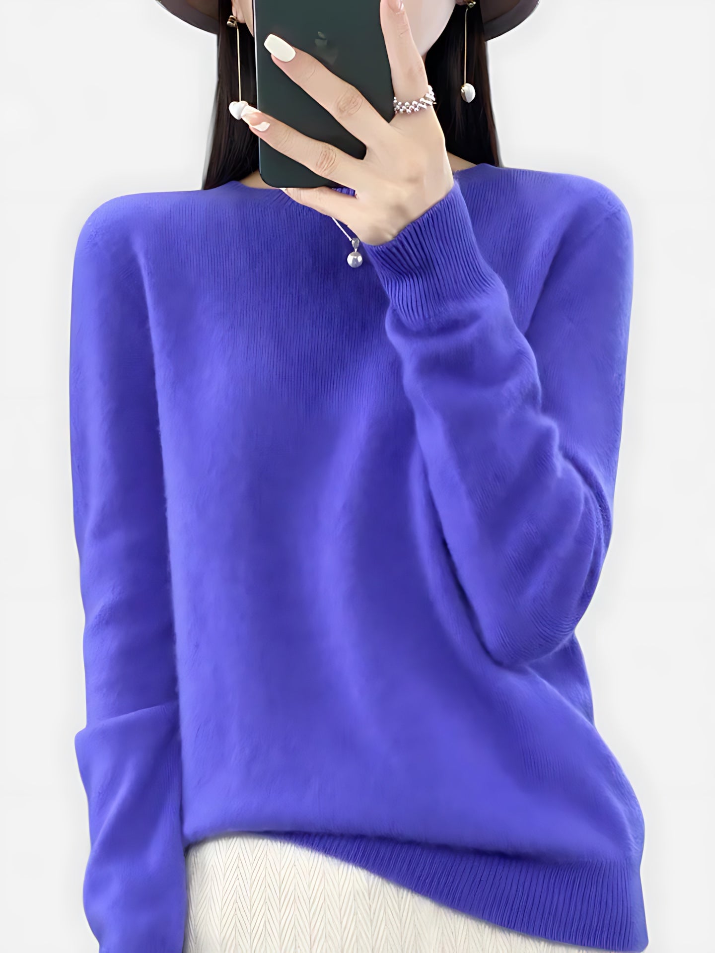 Journee – Mock Neck Drop Shoulder Knit Sweater