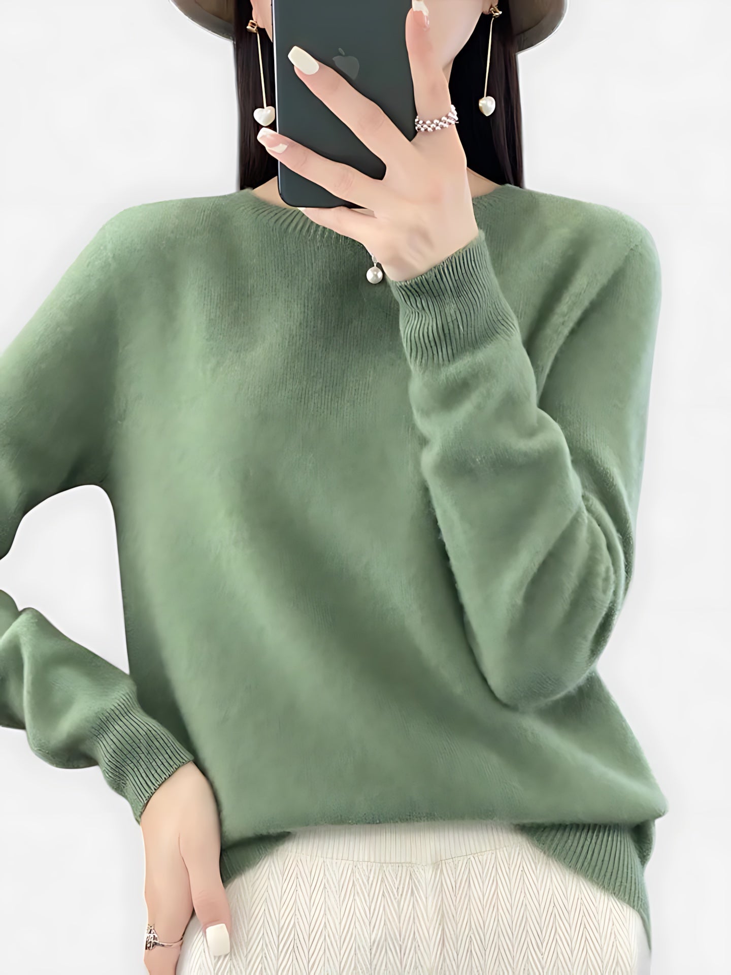 Journee – Mock Neck Drop Shoulder Knit Sweater