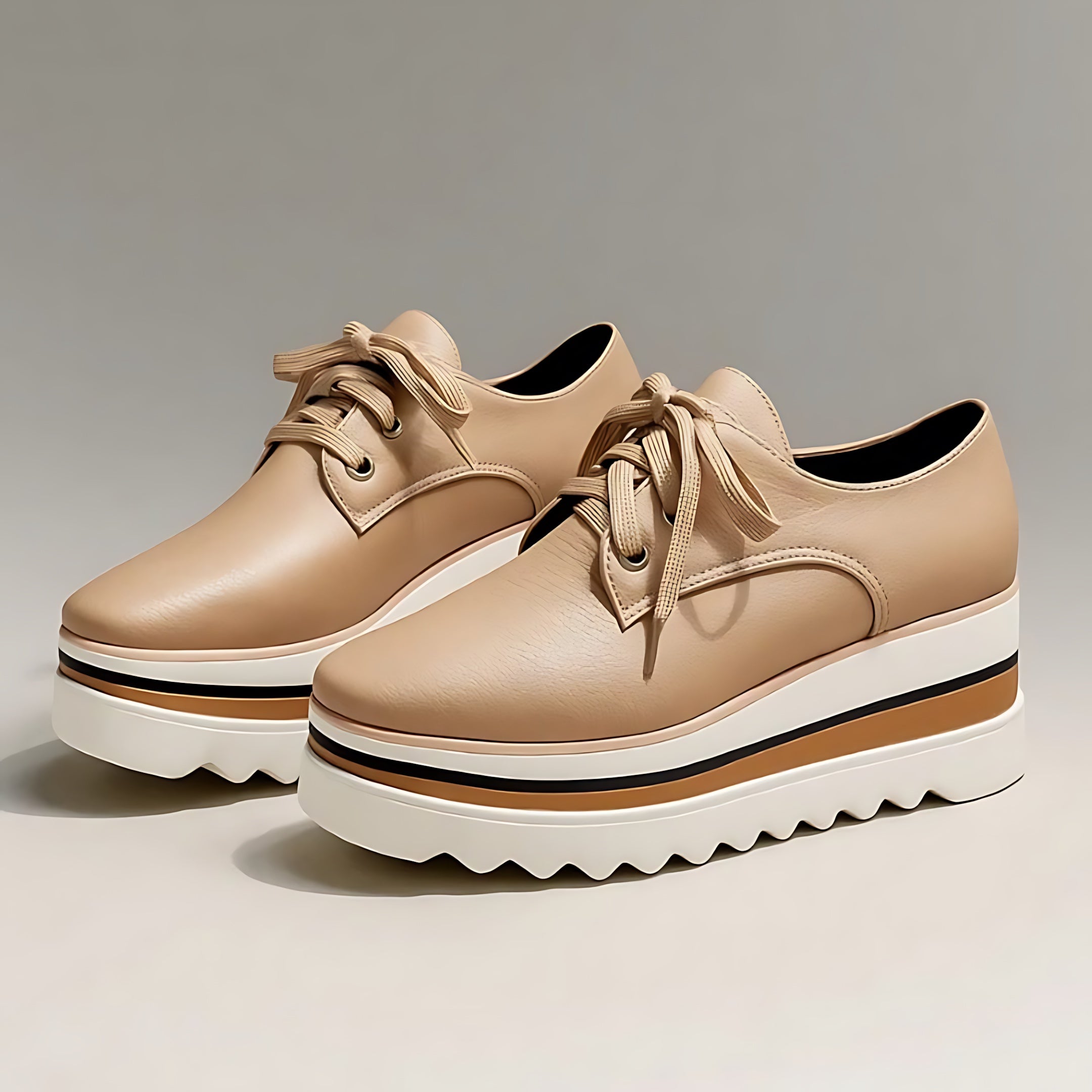 Journee – Square Toe Lace Up Platform Oxfords