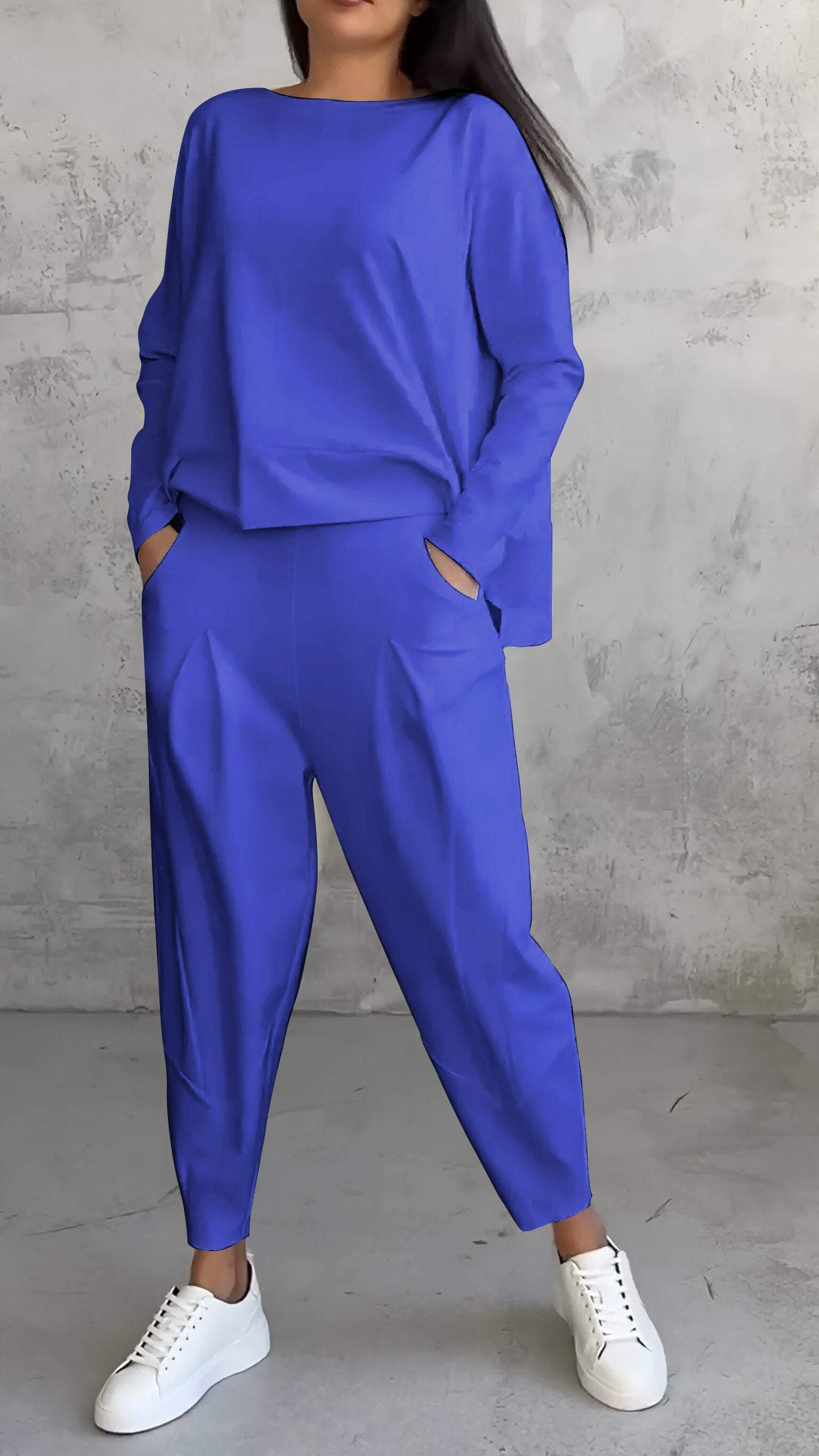 Isla – Knit Long Sleeve Top and Wide Leg Pants Lounge Set