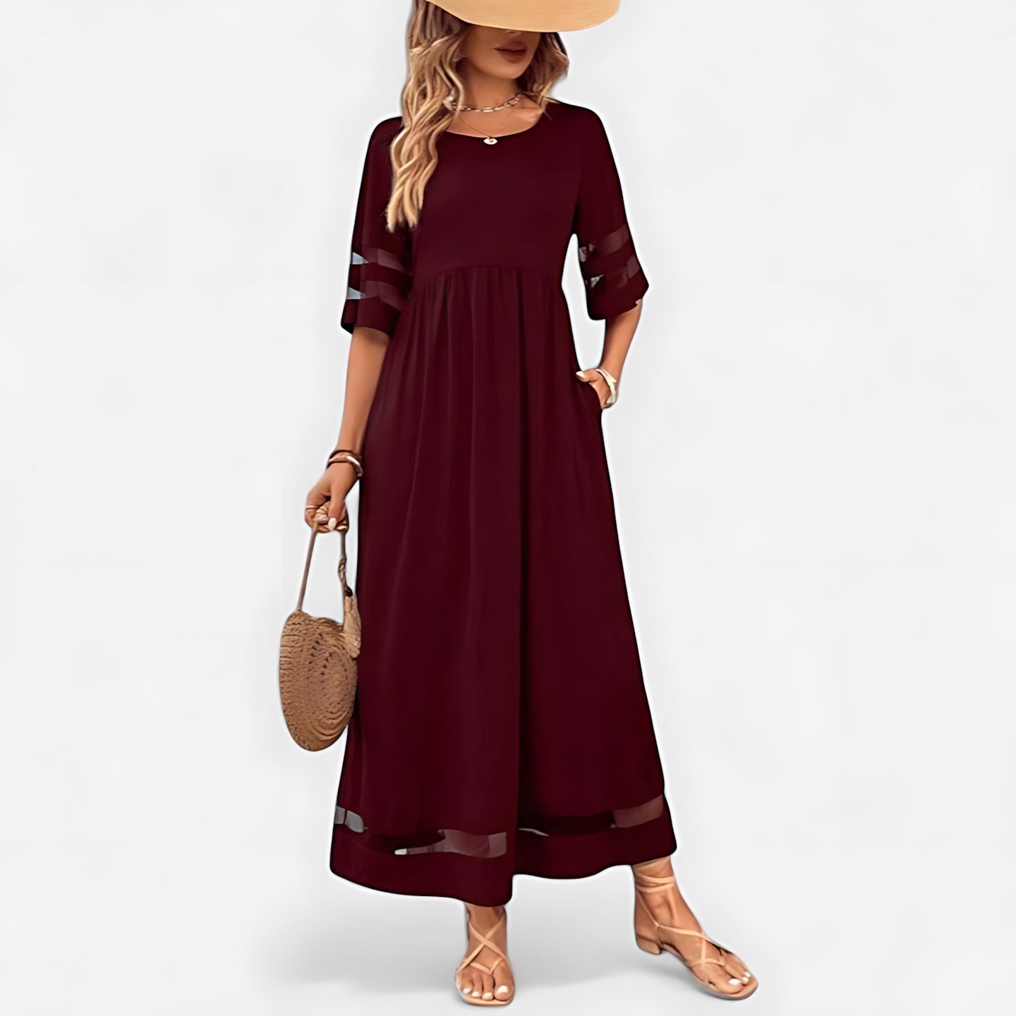 Juliette – Lace Panel A Line Maxi Dress