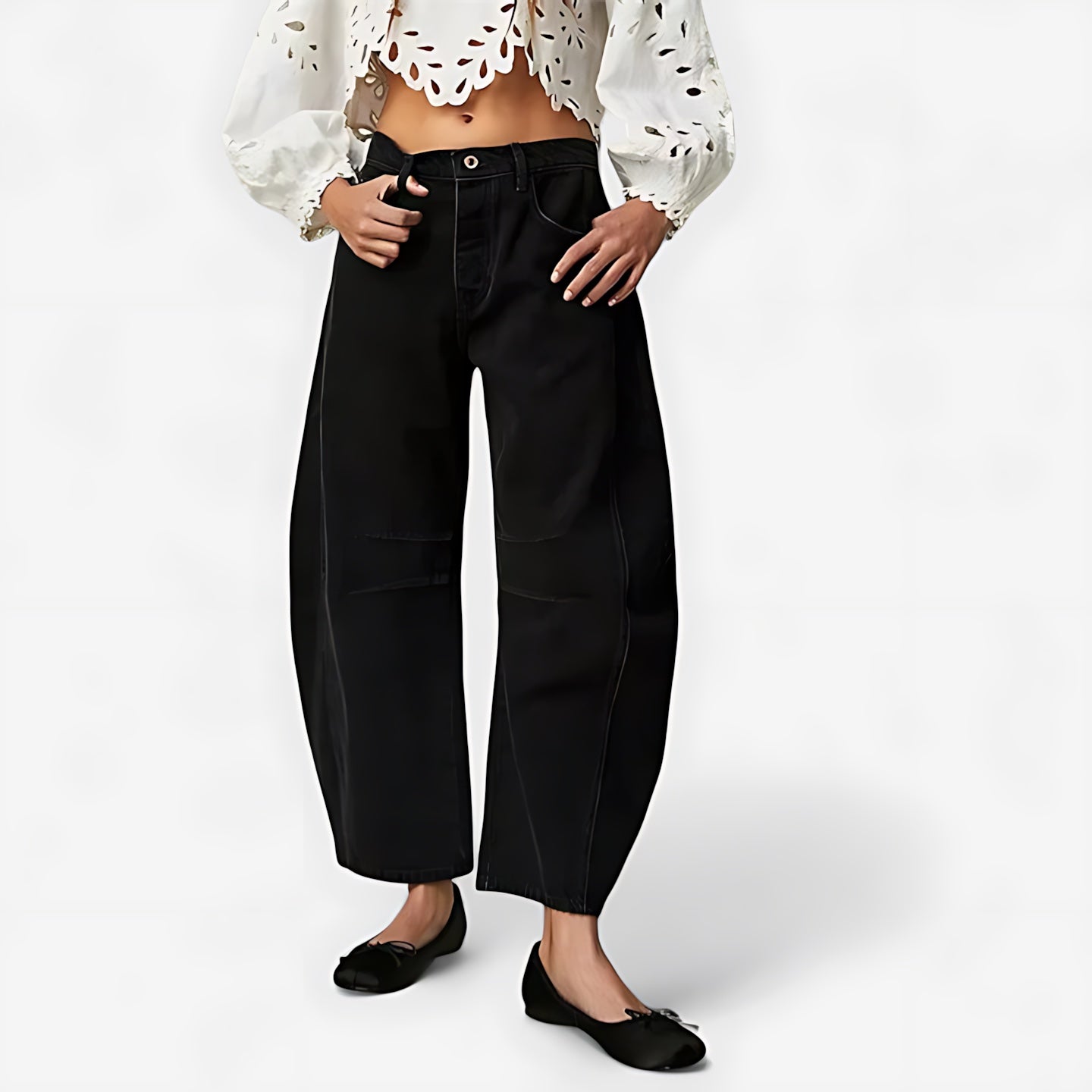 June – Denim Barrel Leg Jeans
