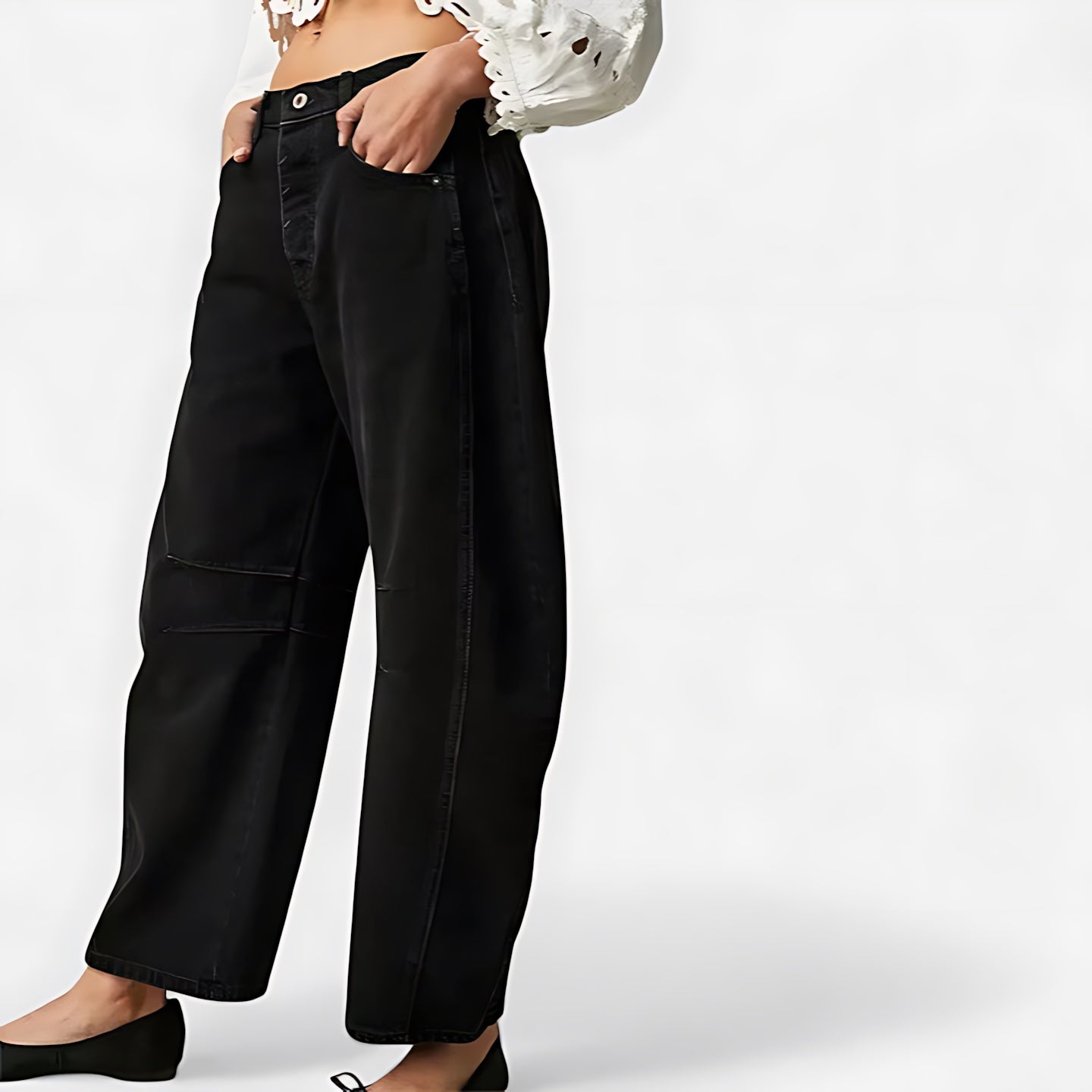 June – Denim Barrel Leg Jeans